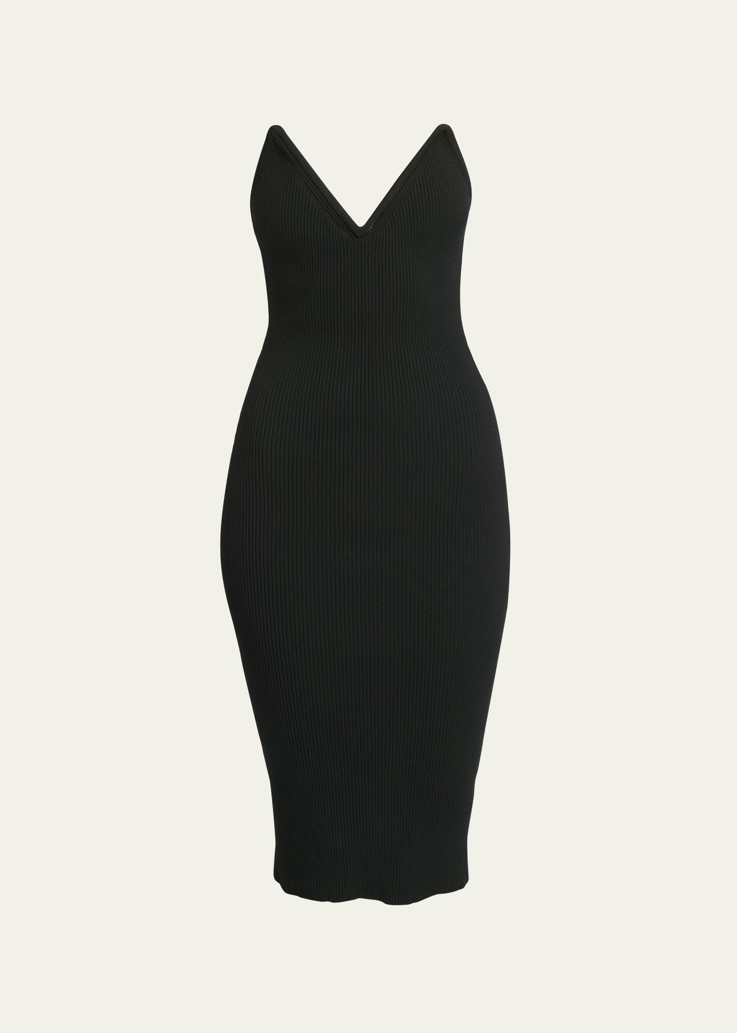 Coperni Knit Sweetheart Bustier Midi Dress In Black
