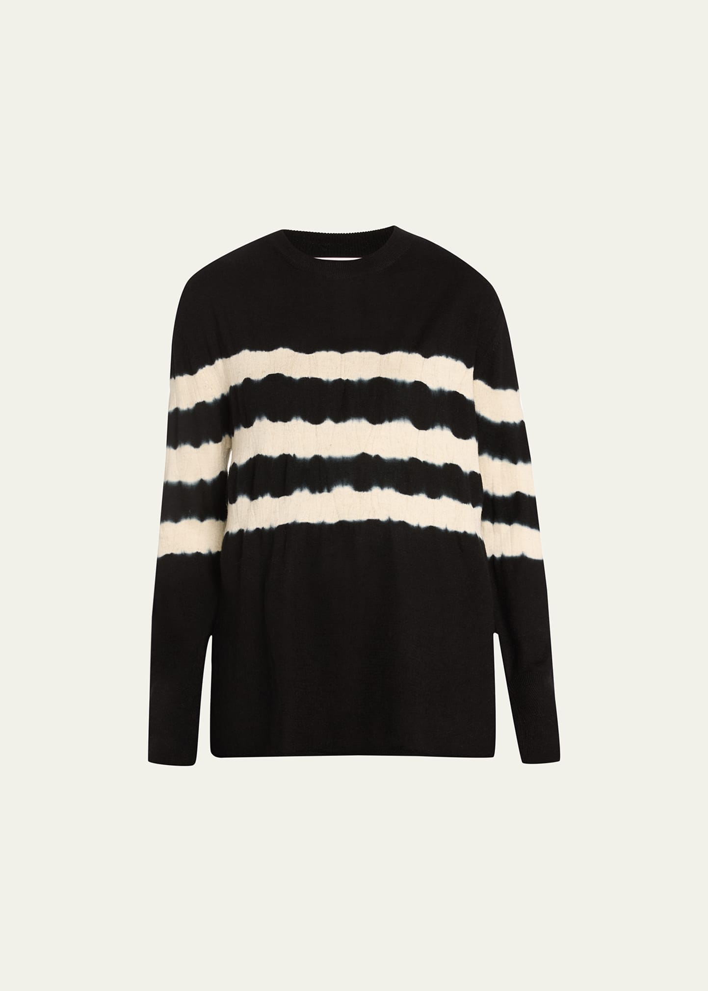 Print Back Shibori Stripe Wool Cashmere Sweater