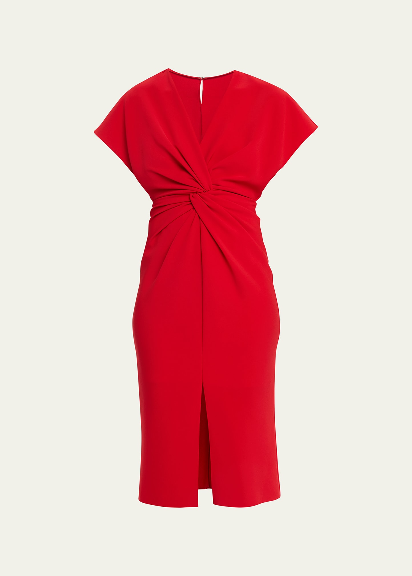 Jackie Twisted Cap-Sleeve Midi Dress