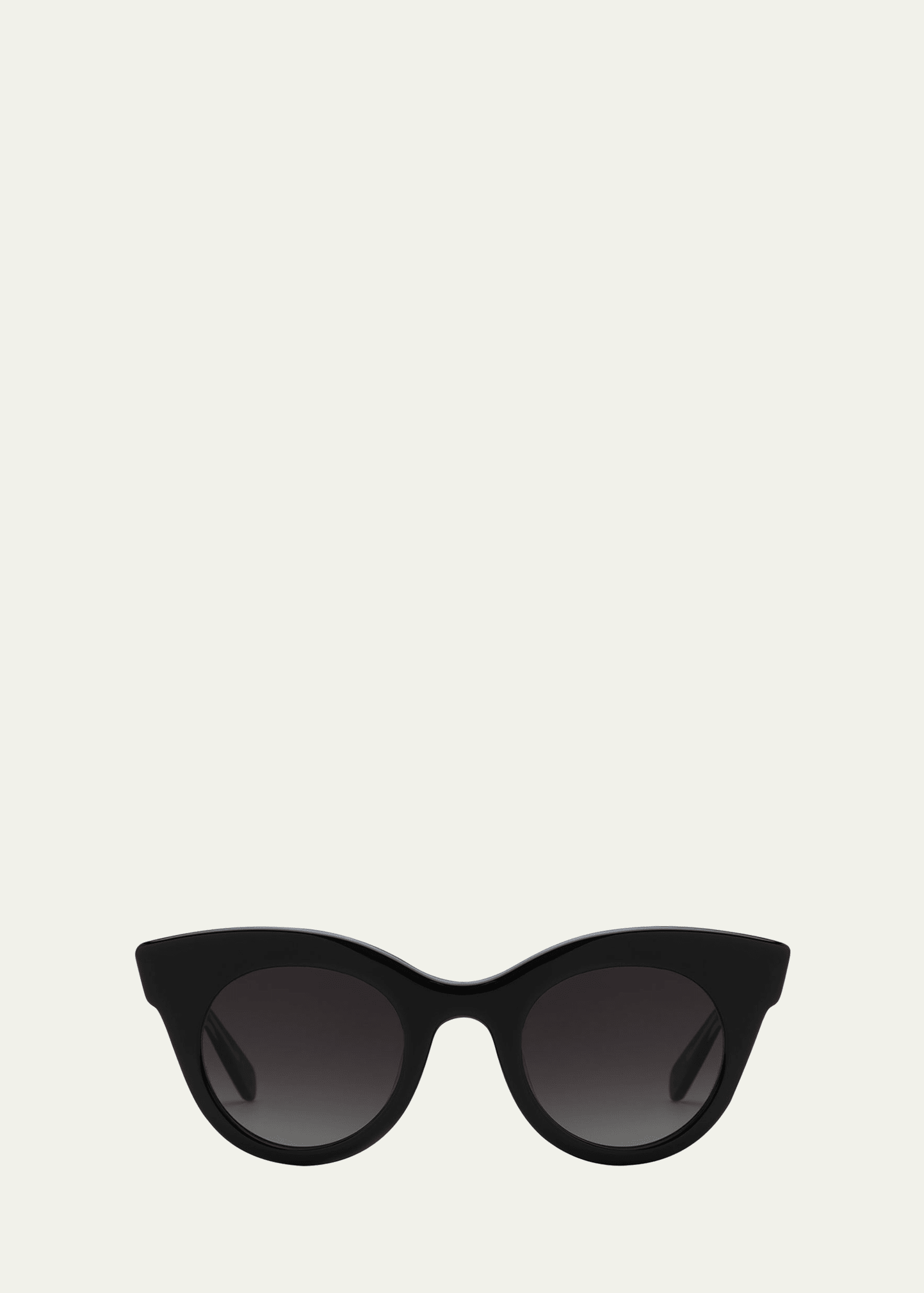 Krewe Olivia Rounded Acetate Cat-eye Sunglasses In Black