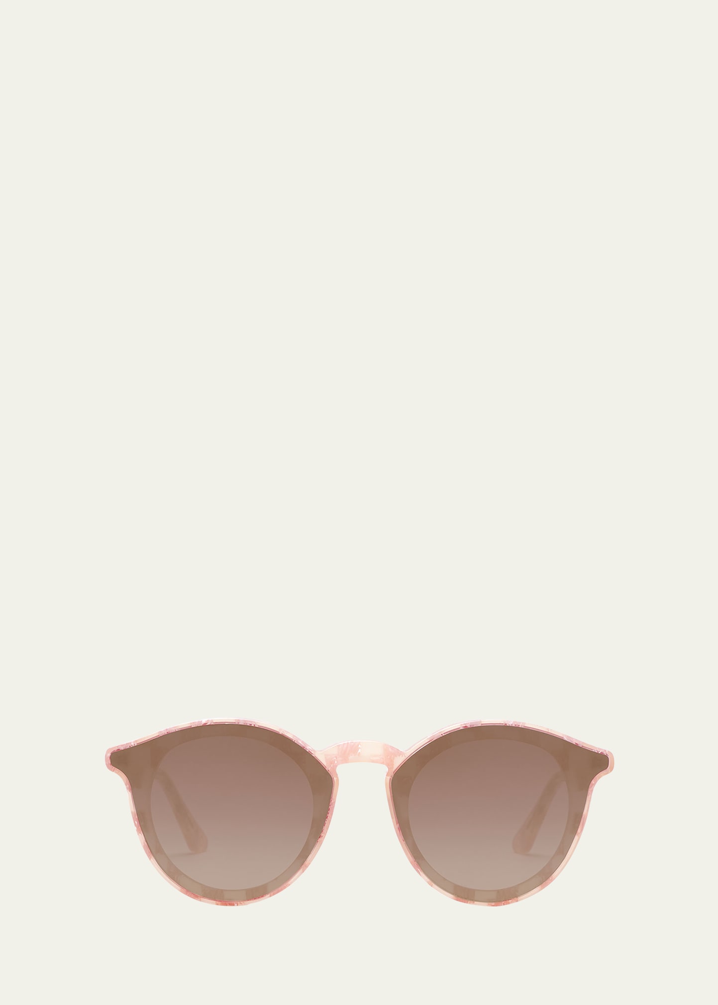 Krewe Collins Nylon Acetate Round Sunglasses In Pink