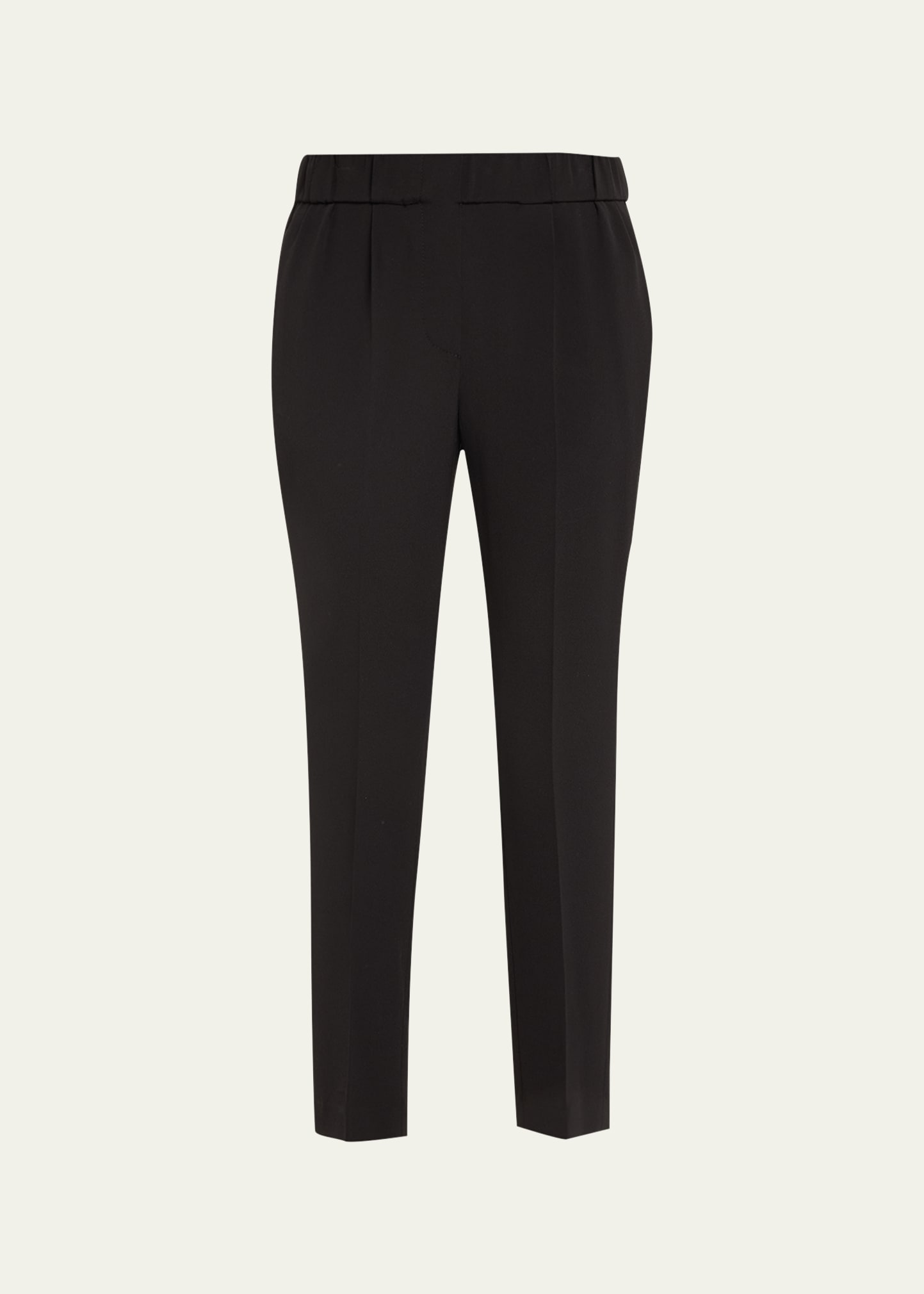 Brunello Cucinelli Cady Cropped Trousers Black In C101 Black