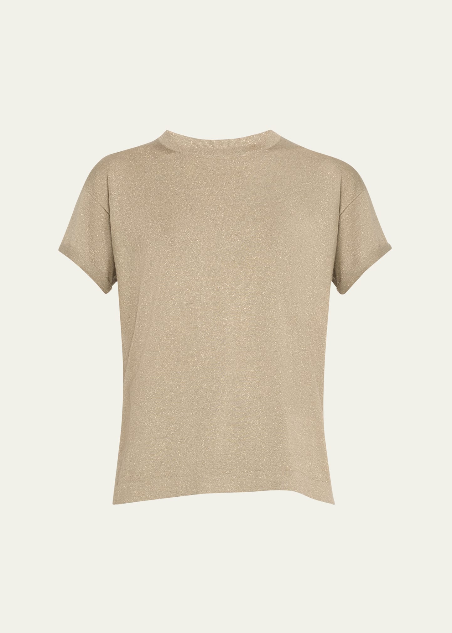 Shop Brunello Cucinelli Cashmere-blend Lurex Crewneck Shirt In C9591 Olive Green