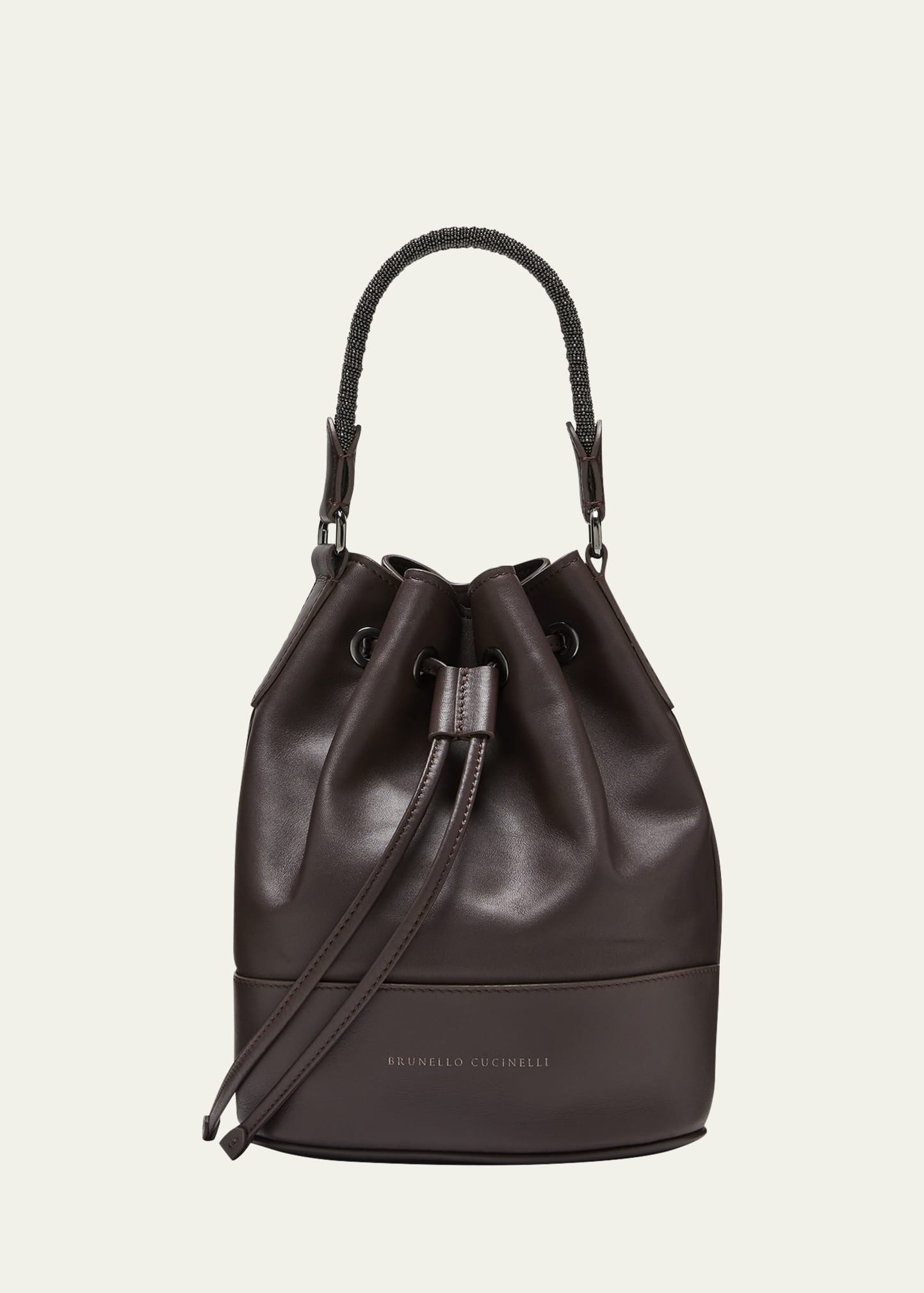 Monili Braided Leather Bucket Bag