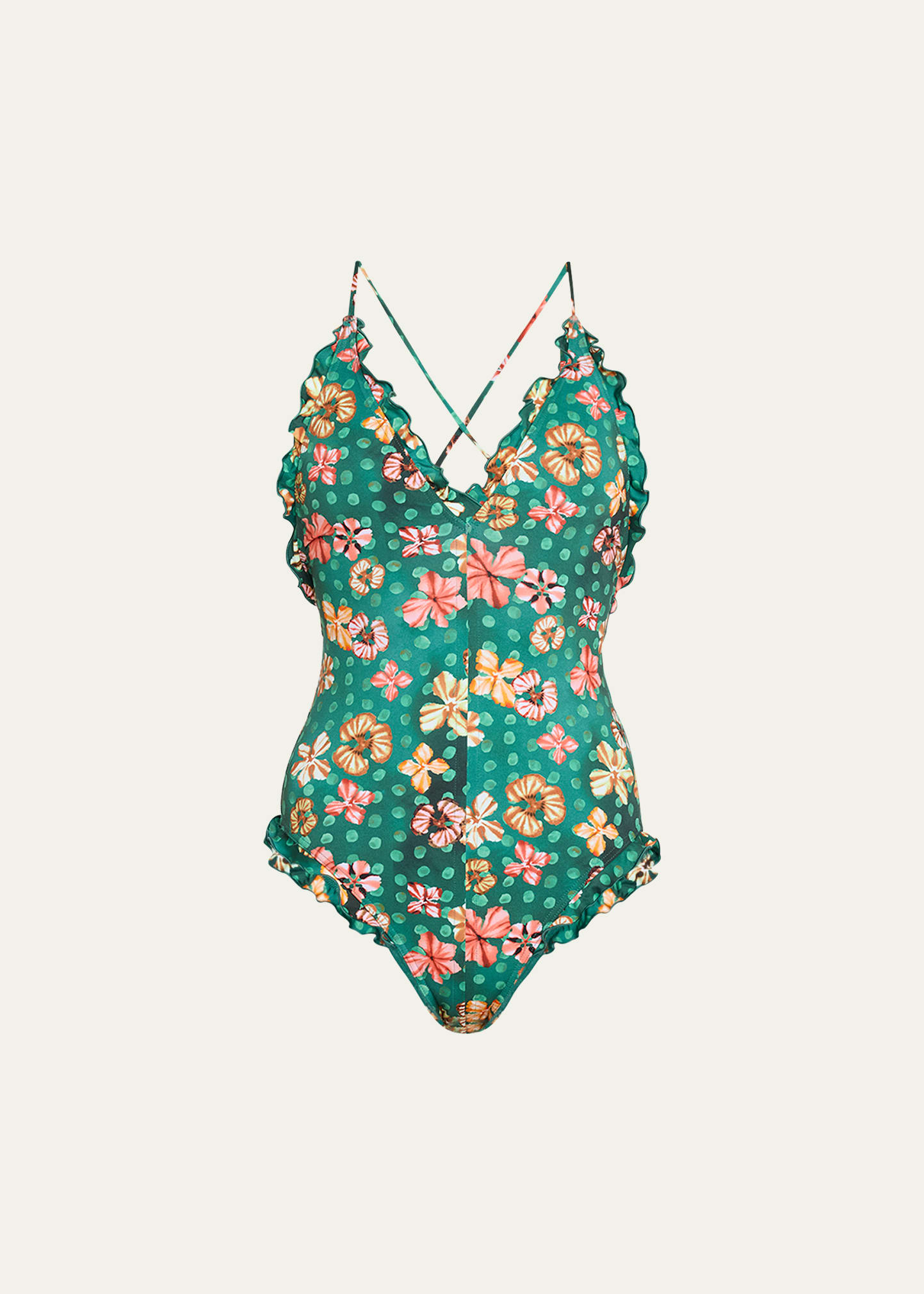 Shop Ulla Johnson Giordana Veridian One-piece Swimsuit