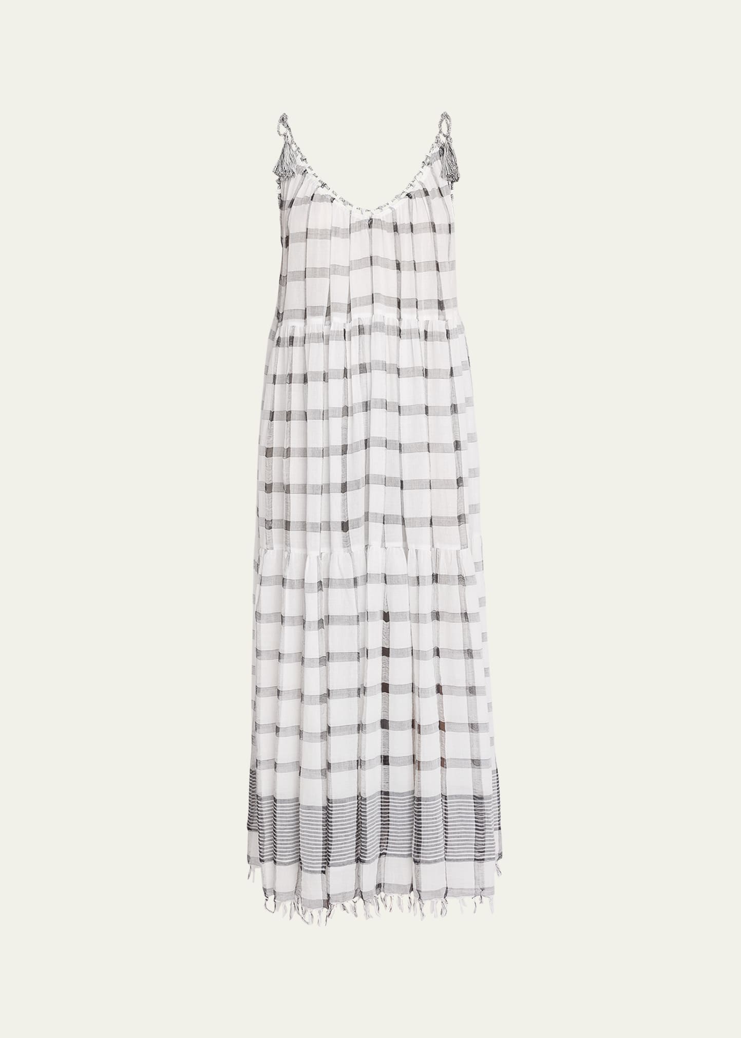 Shop Ulla Johnson Fortuna Multi-stripe Maxi Dress Coverup In Eclipse