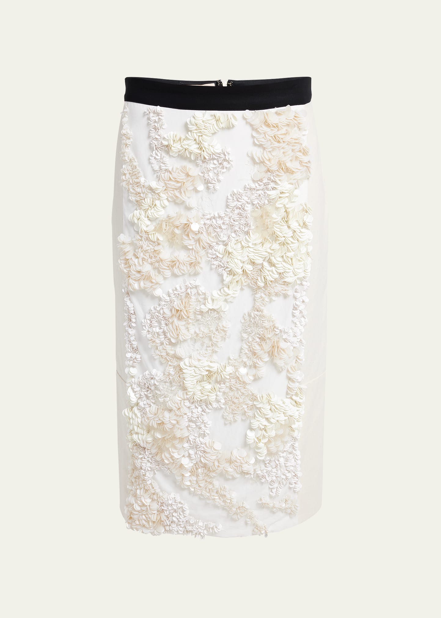 PLAN C PAILLETTE EMBELLISHED MIDI SKIRT