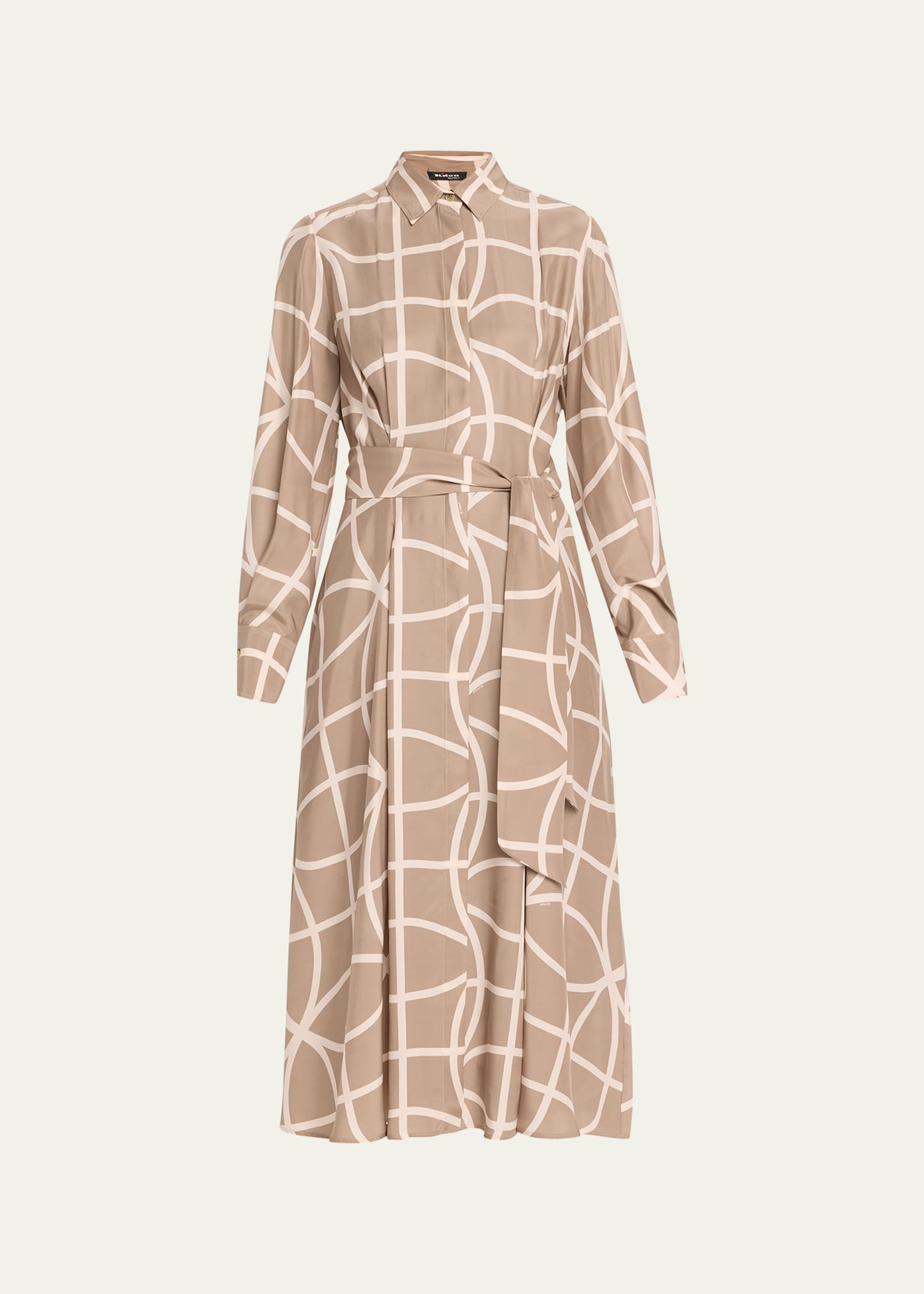 Printed Wrap Silk Midi Dress