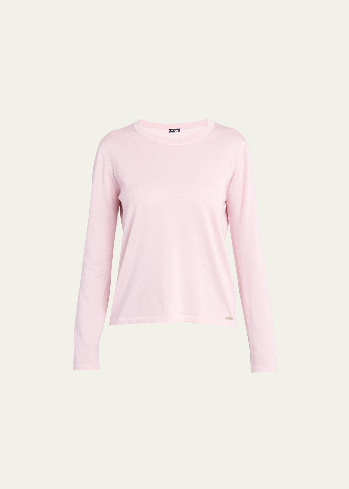 Shop Kiton Round-neck Jersey Cashmere T-shirt In Lt Pink