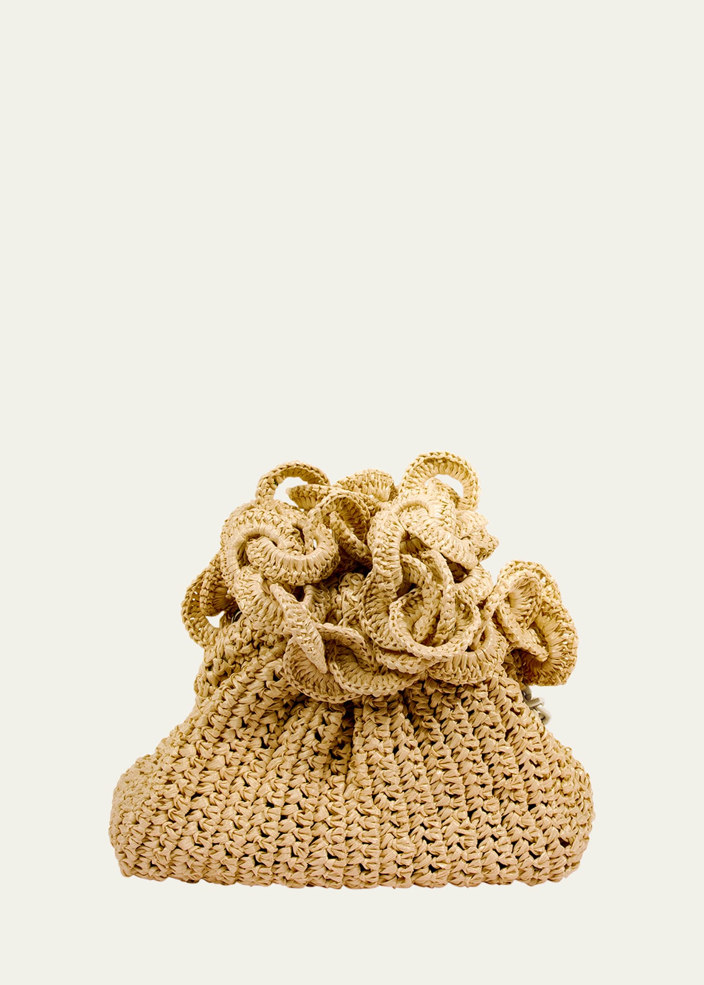 Shop Maria La Rosa Game Mini Circle Crochet Clutch Bag In Crochet Natural 0