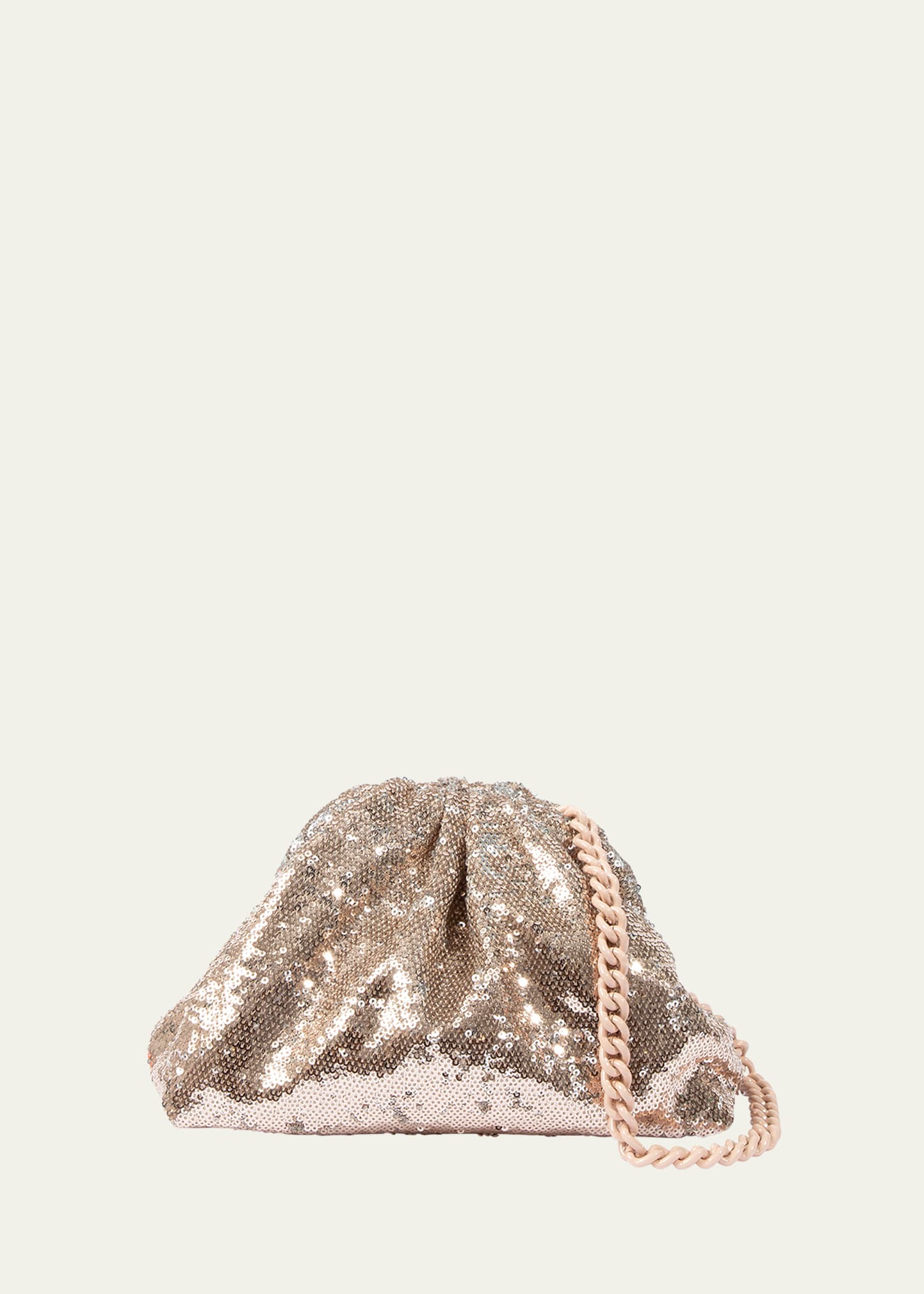 Shop Maria La Rosa Game Mini Sequins Clutch Bag In Mink