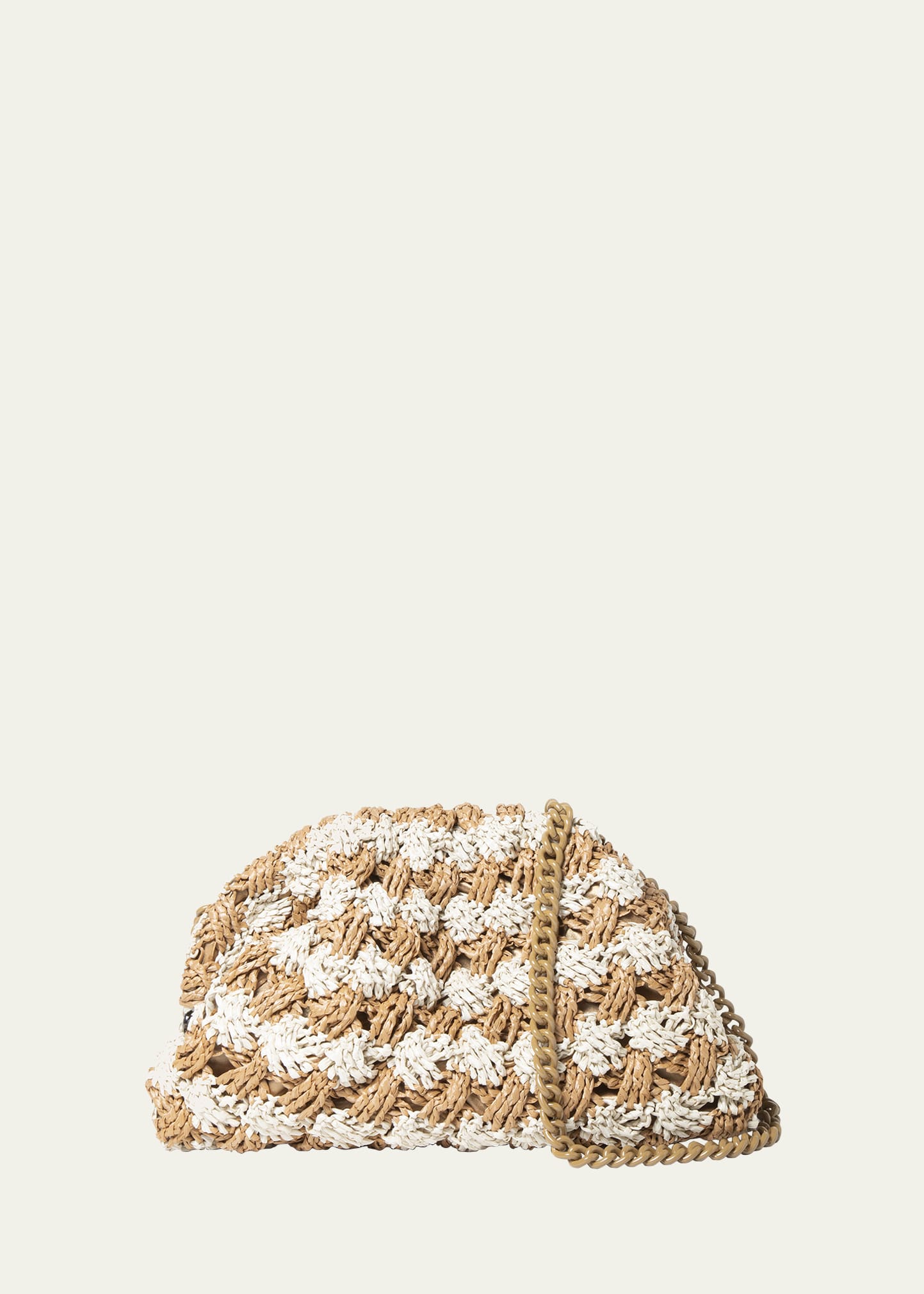 Bicolor Woven Clutch Bag