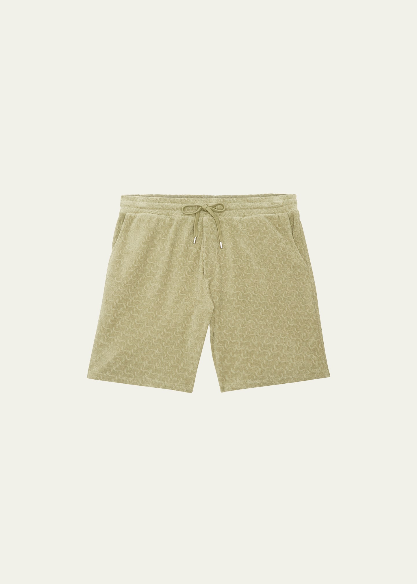 Frescobol Carioca Men's Terry Jacquard Drawstring Shorts In Jungle Green