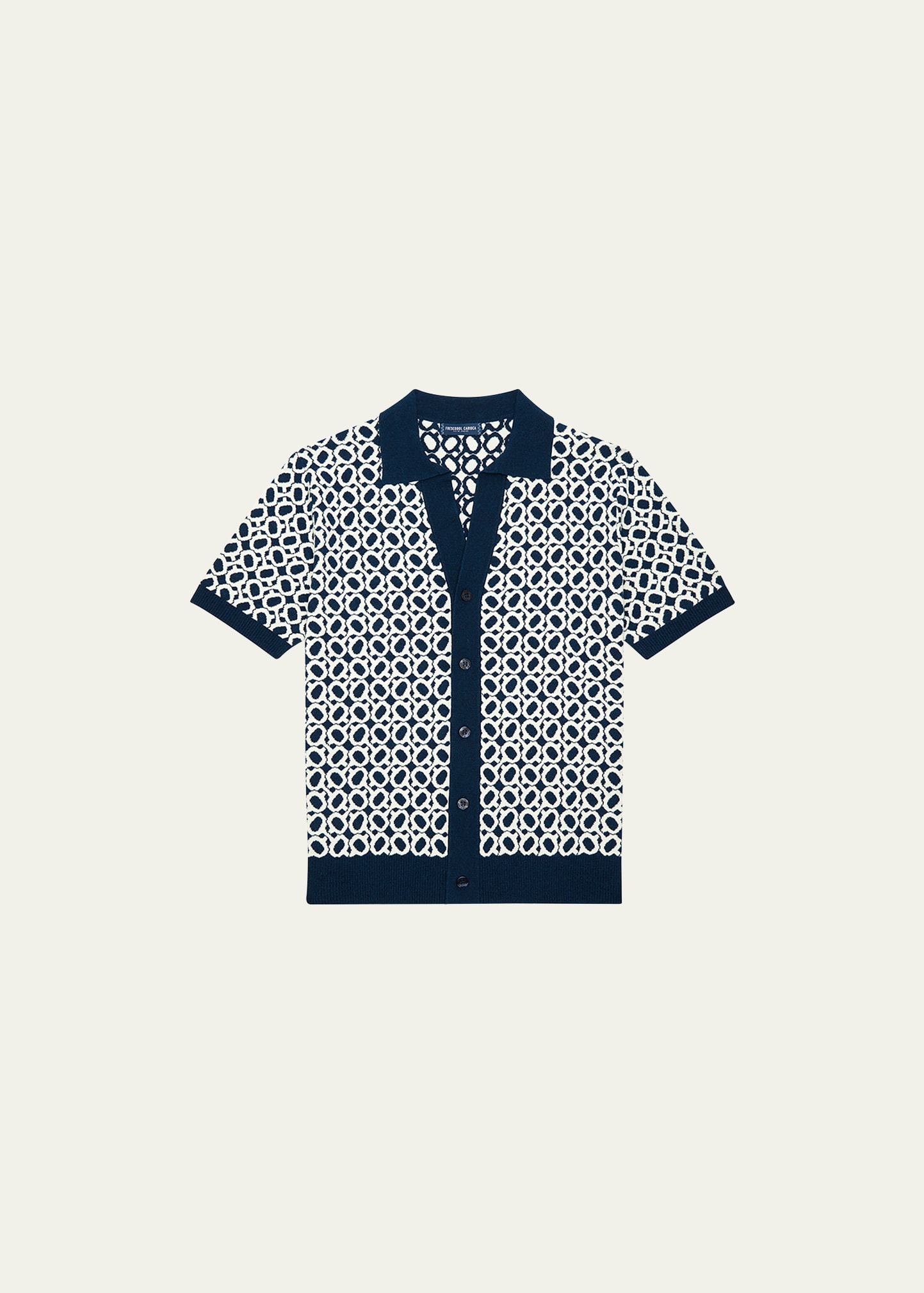 Frescobol Carioca Romero Jacquard-knit Cotton Shirt In Summer Night