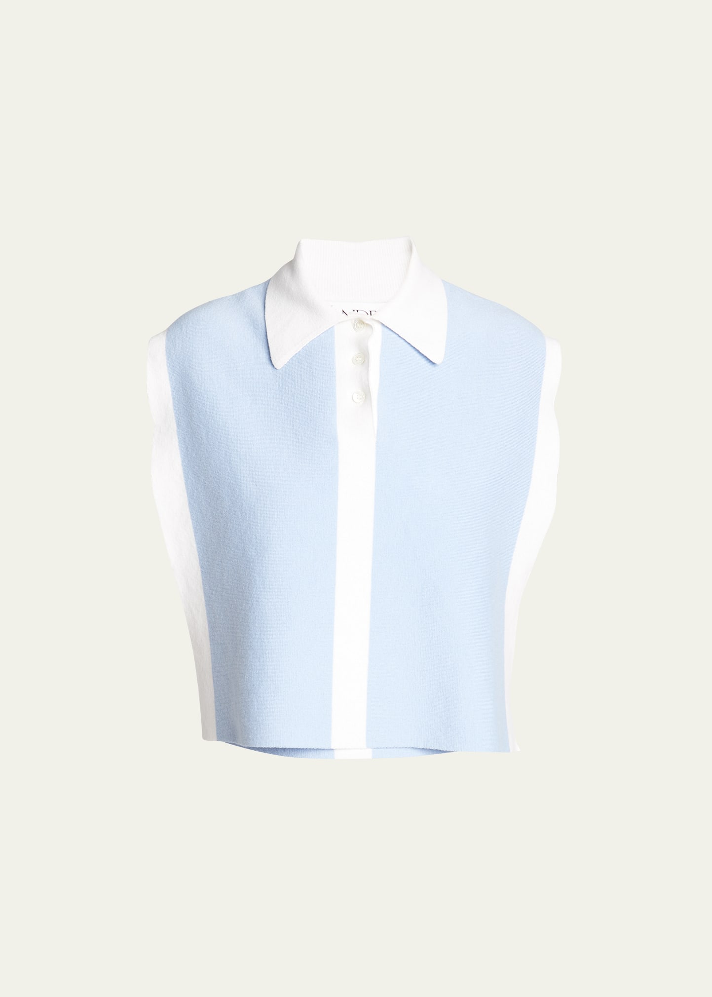 Shop Jw Anderson Layered Contrast Cashmere Polo Vest In Blue