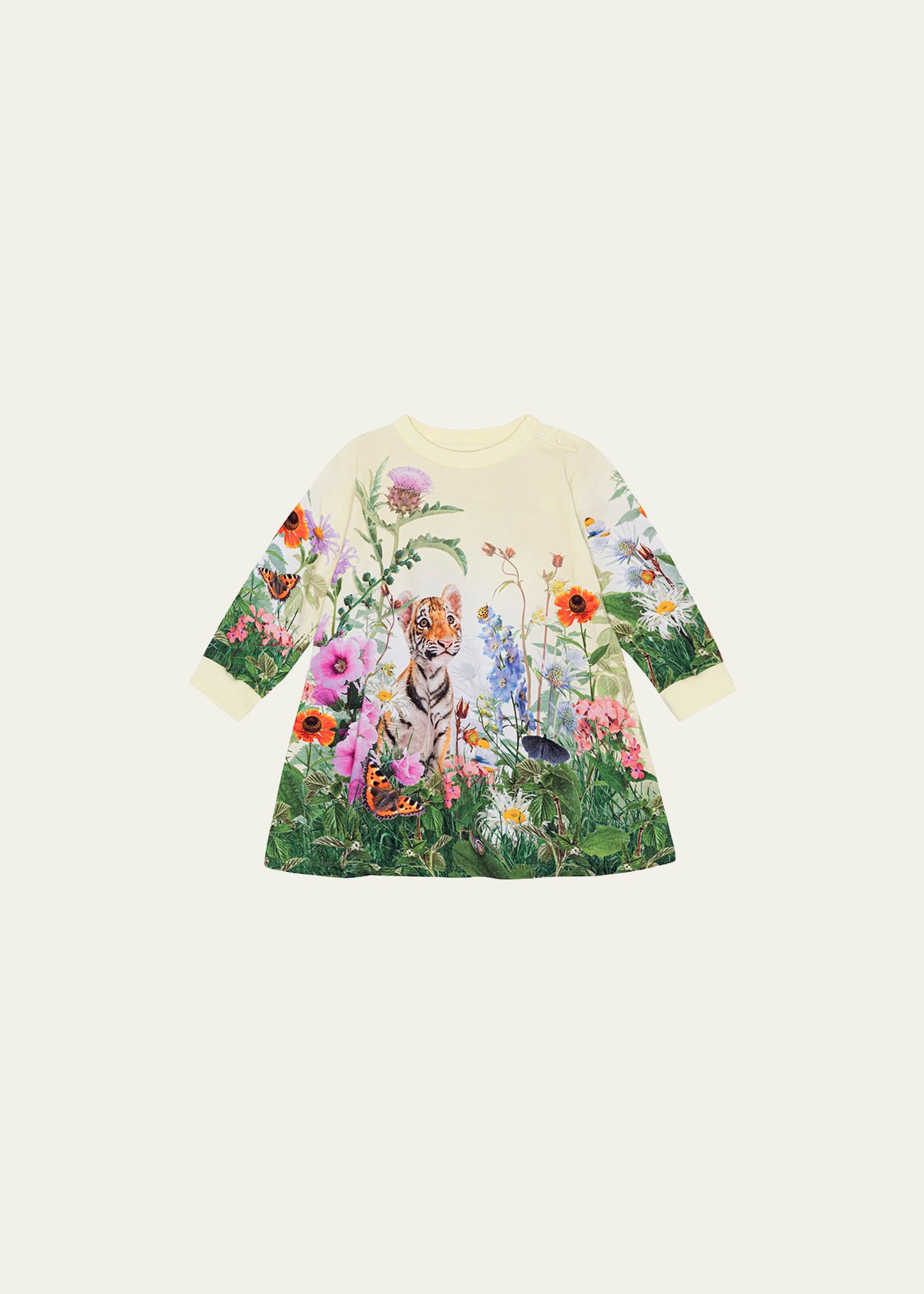 Molo Kids' Girl's Corey Floral-print Dress In Garden Dress