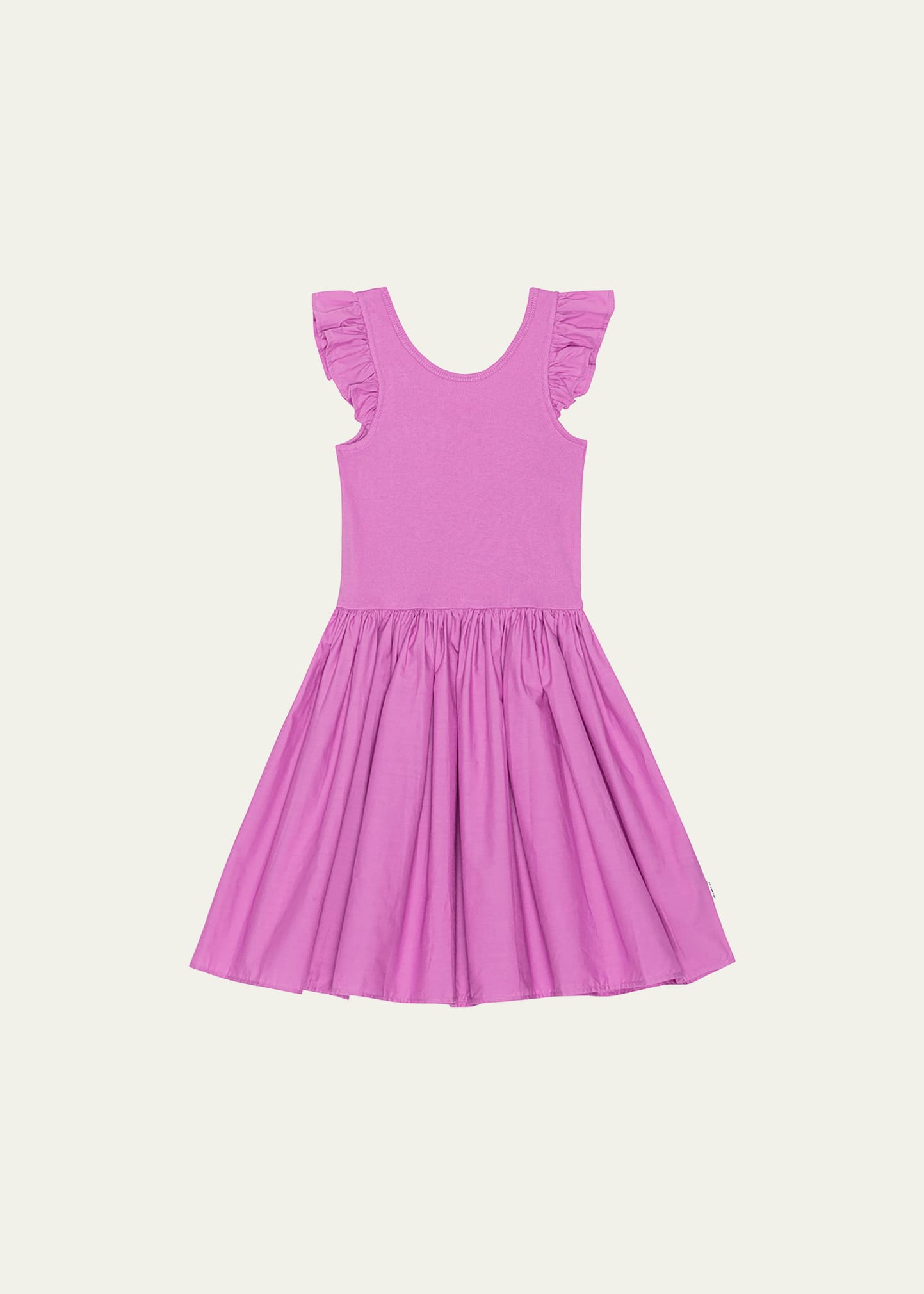 Molo Kids' Girl's Cloudia Ruffle Trim Dress In Purple Pink