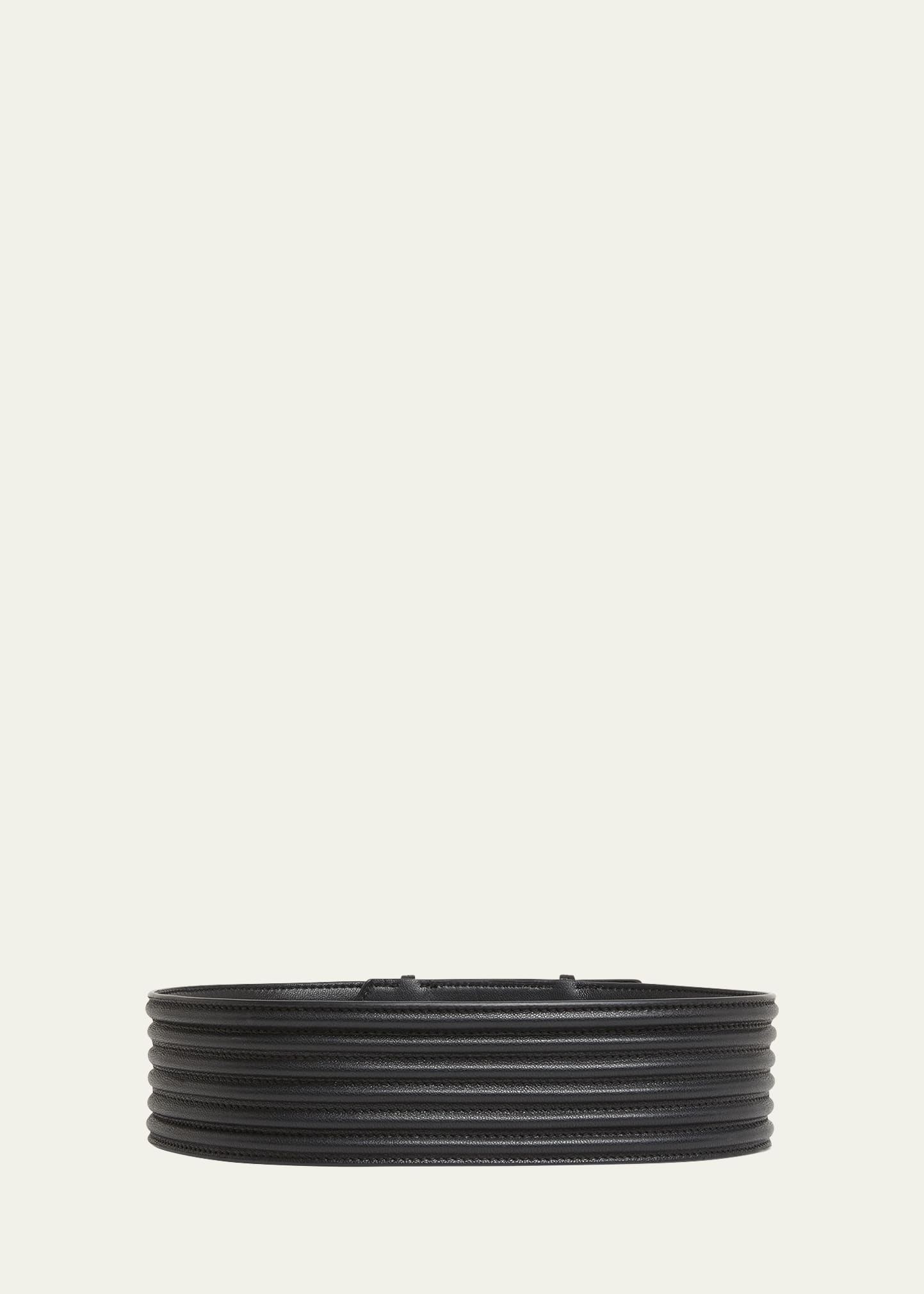 Alaïa Padded Leather Belt In Noir