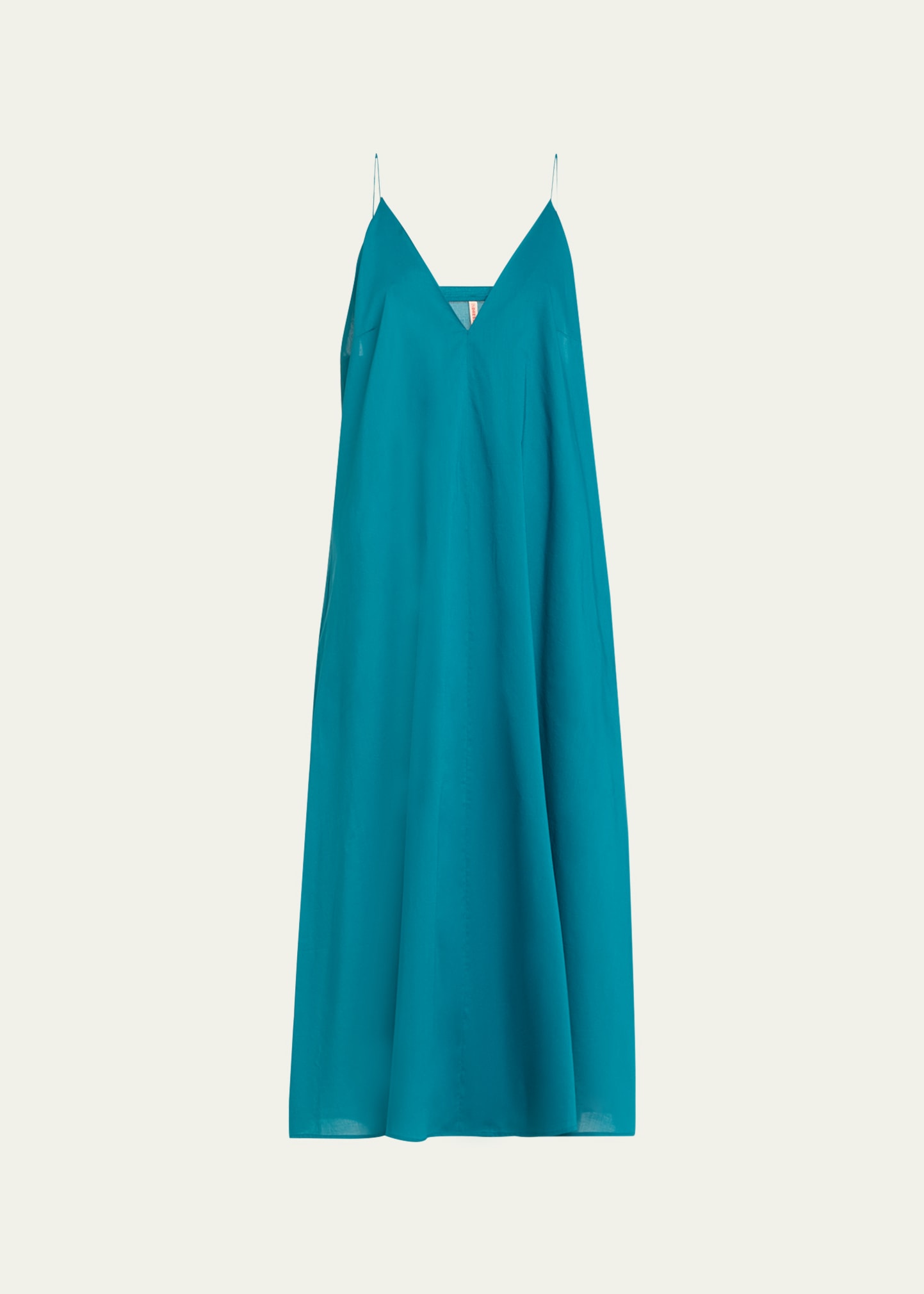 Indress V-neck Poplin Midi Slip Dress In Emerald