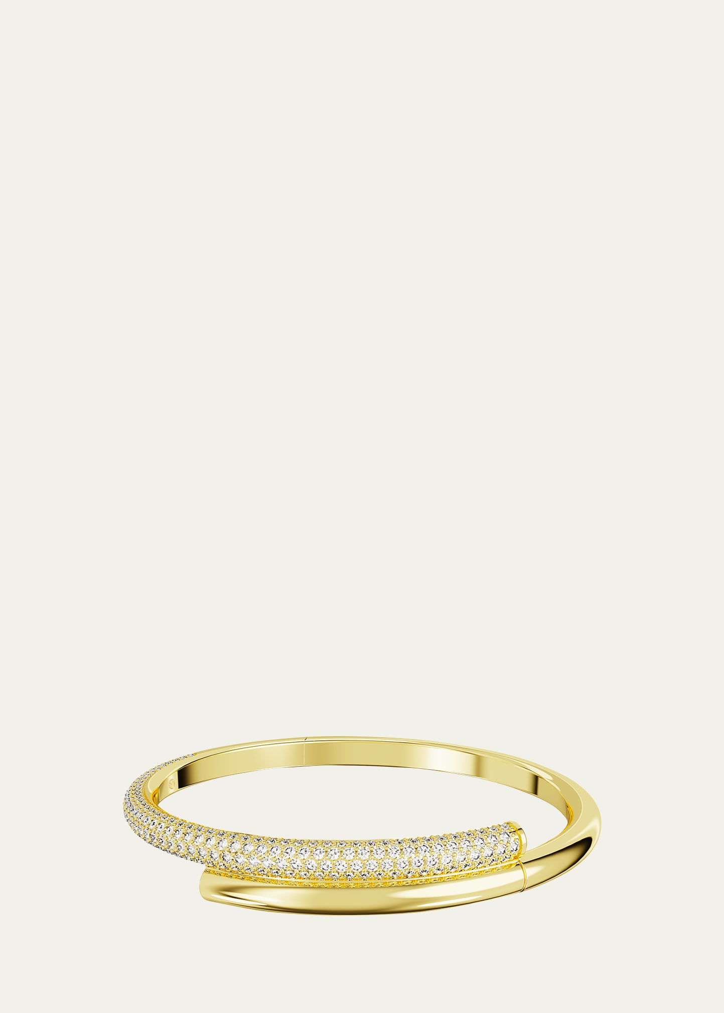 Shop Swarovski Dextera Crystal Pave Crossover Bangle Bracelet In Gold