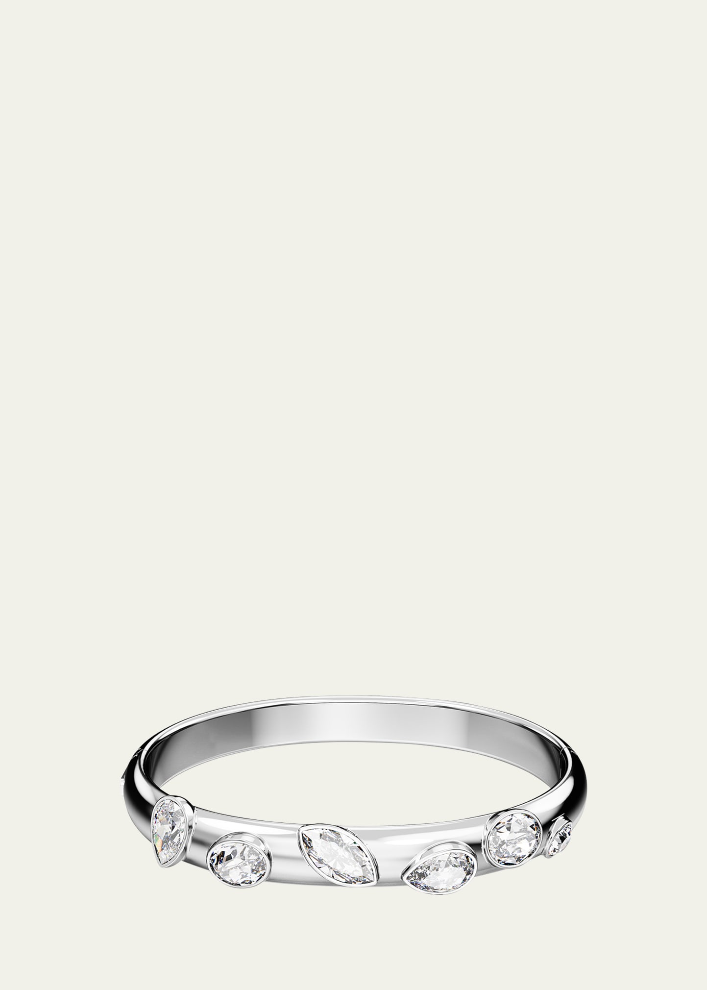 Swarovski Dextera Mix-cut Crystal Bangle Bracelet In Silver