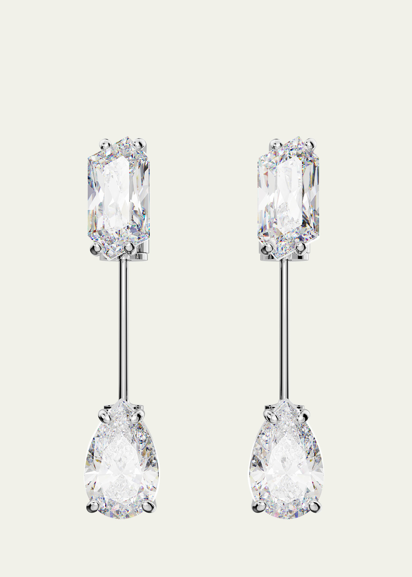 SWAROVSKI MESMERA MIXED-CUT CRYSTAL BAR EARRINGS
