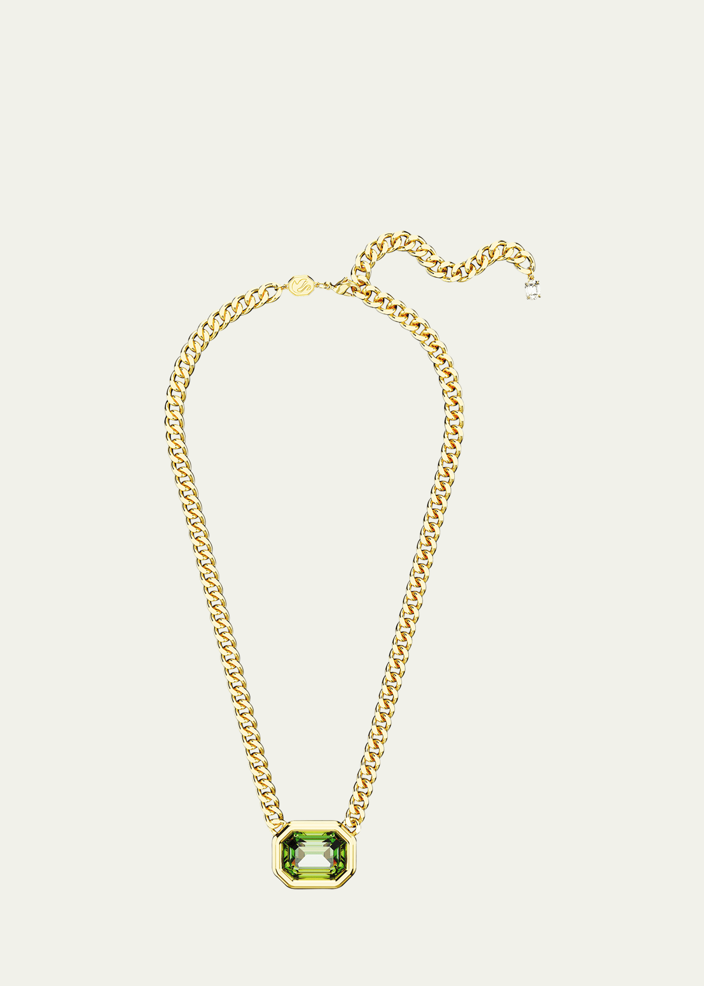 Shop Swarovski Millenia Octagon-cut Crystal Pendant Chain Necklace In Green
