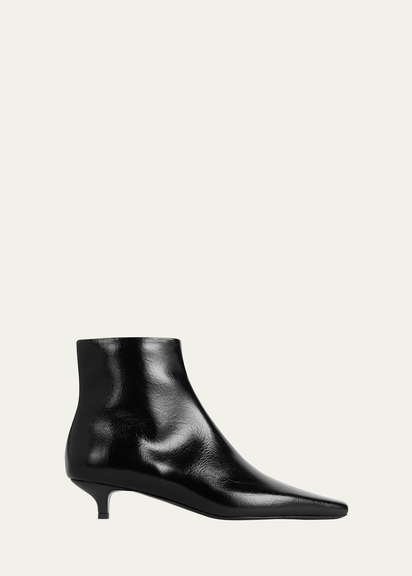Shop Totême Slim Patent Zip Ankle Boots In Black