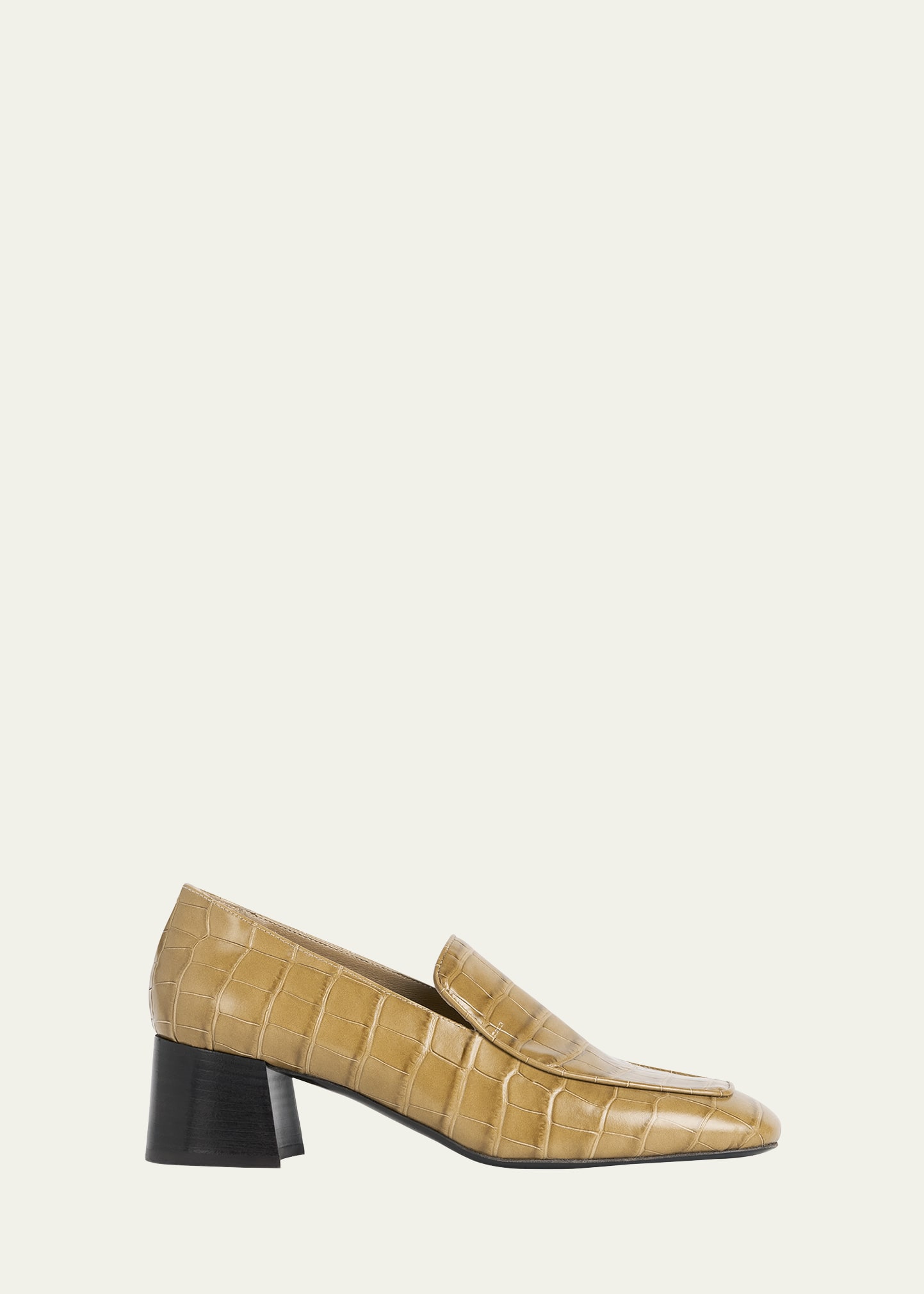 Totême 55mm The Block Heel Leather Pumps In Beige
