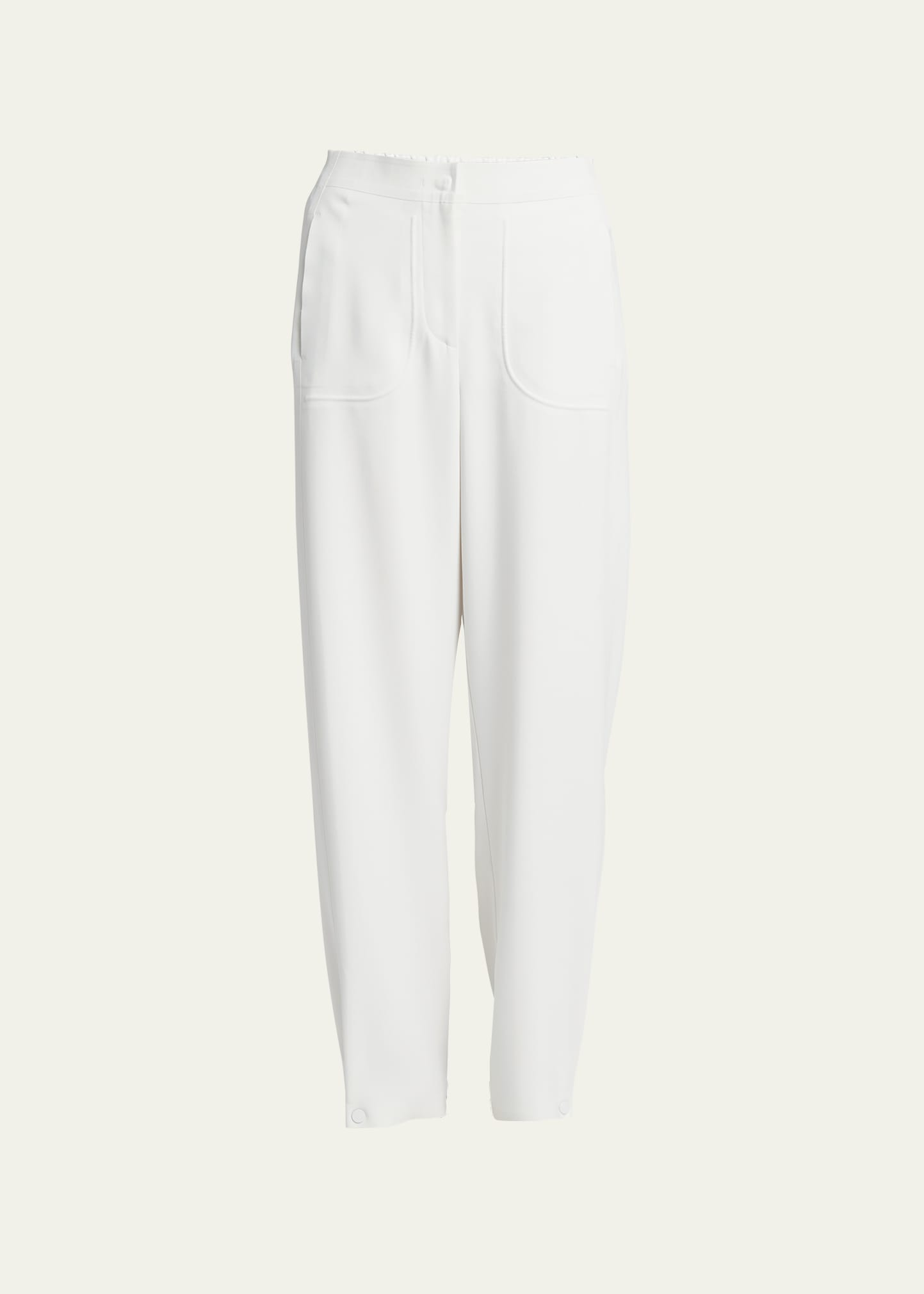 Giorgio Armani Laser-cut Cady Trouser In Solid White
