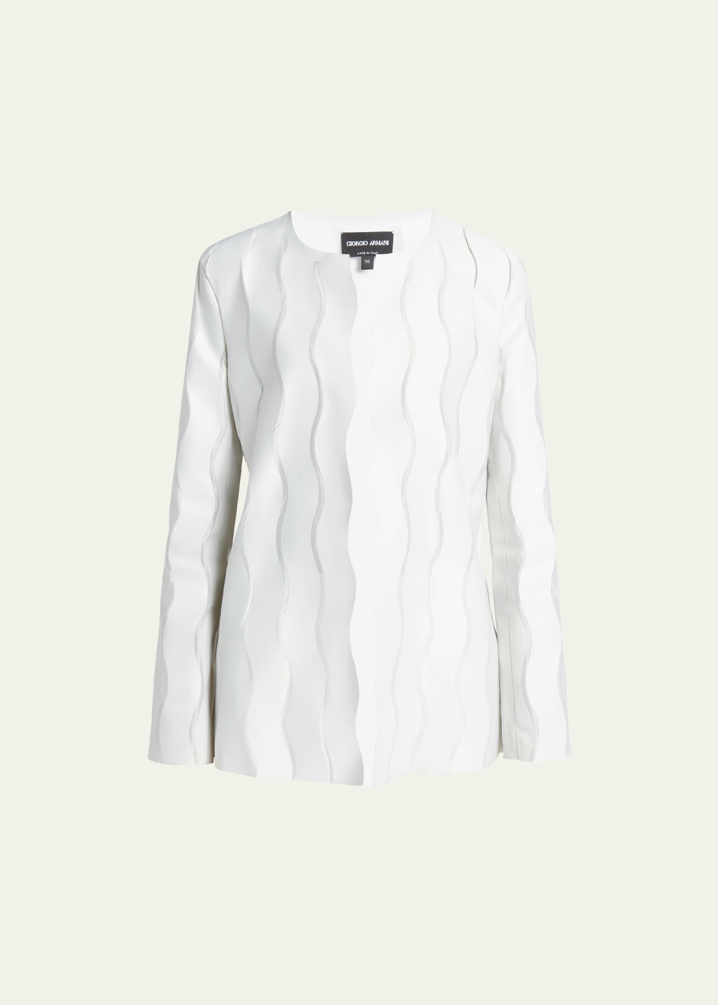 Shop Giorgio Armani Technical Jersey Wave Textured Cardigan In Grey