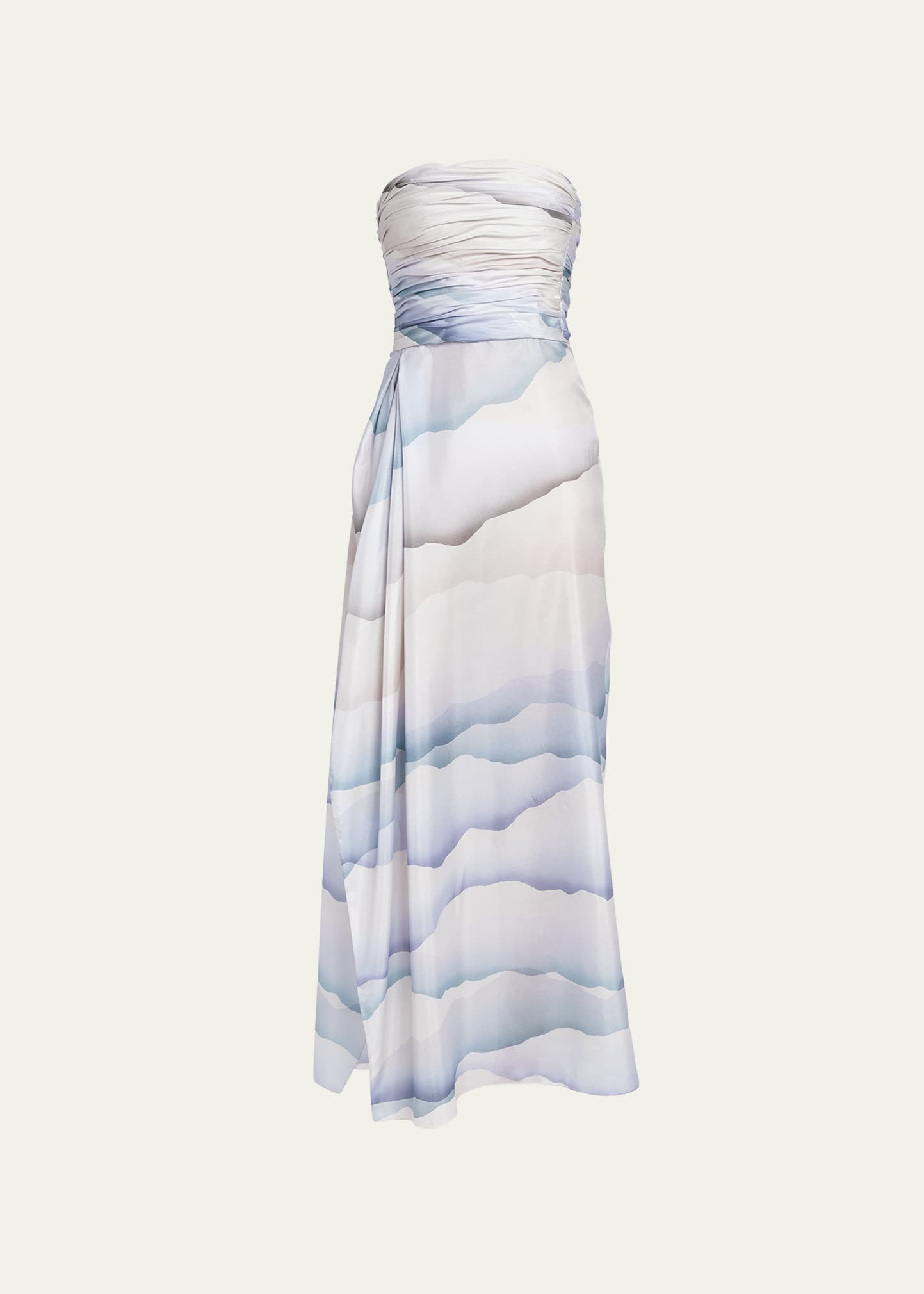 Giorgio Armani Abstract-pattern Silk Dress In Lt Purple