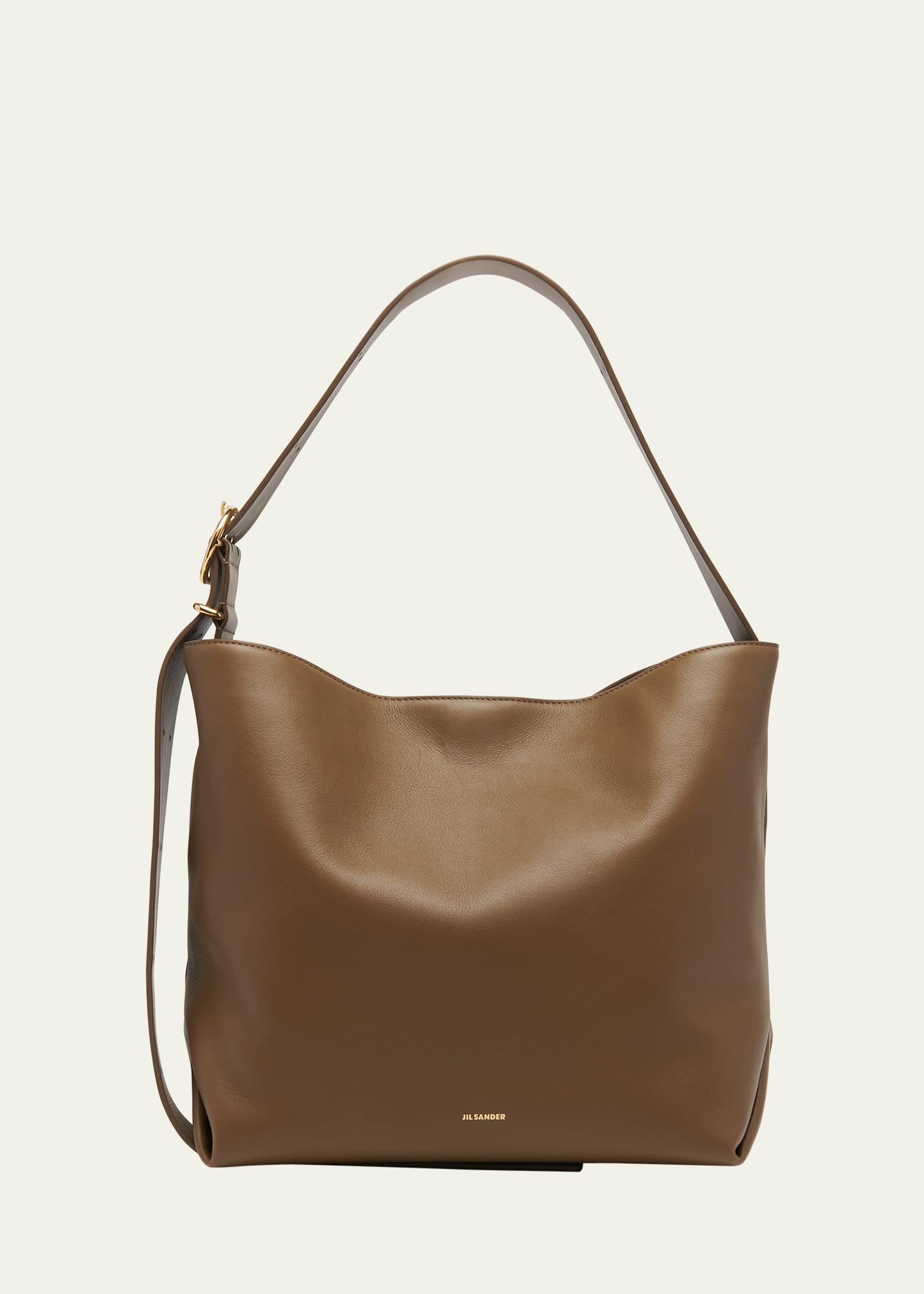 Jil Sander Medium Calf Leather Tote Bag In Honey Blonde