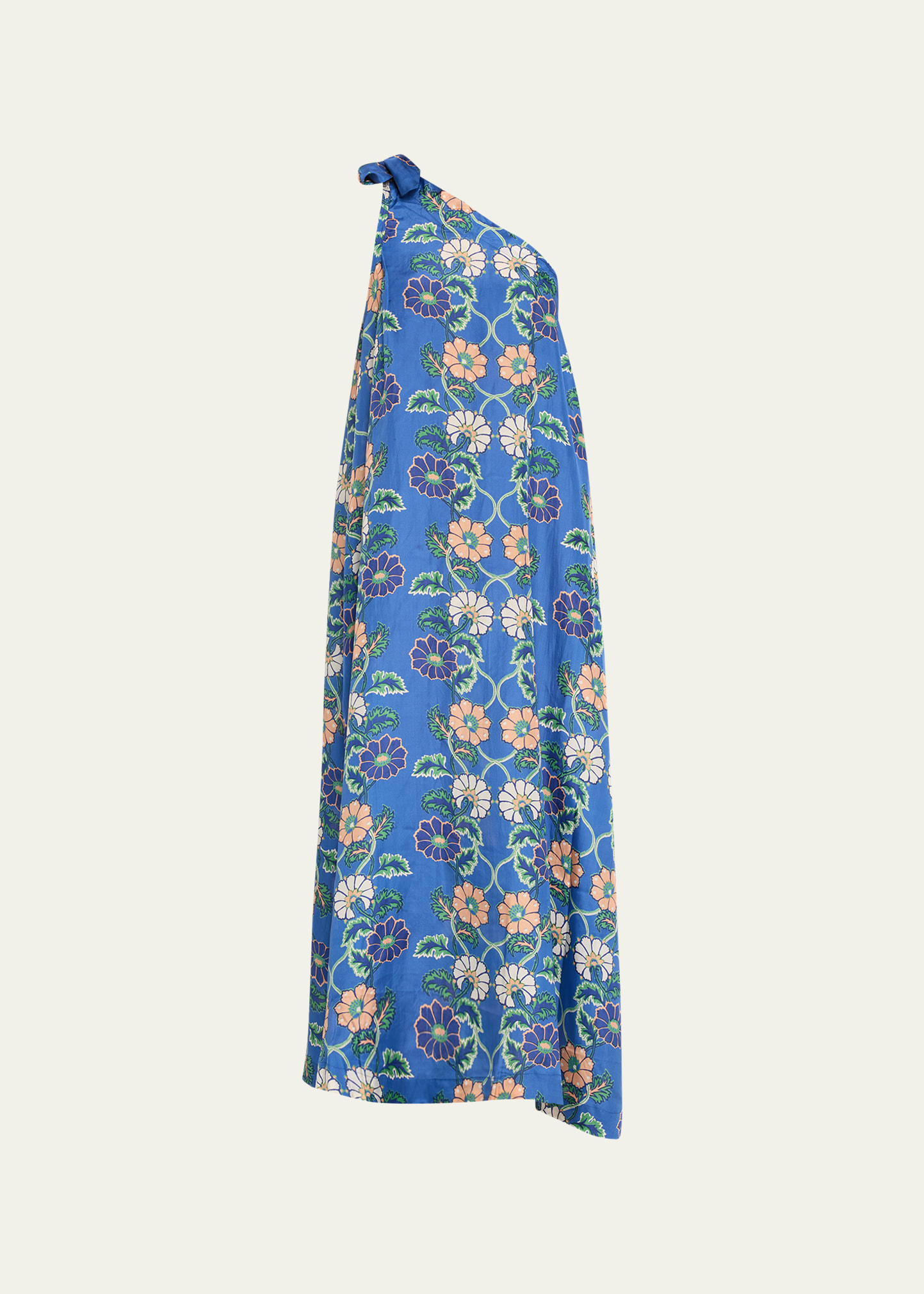 Helena One-Shoulder Floral Silk Habotai Dress
