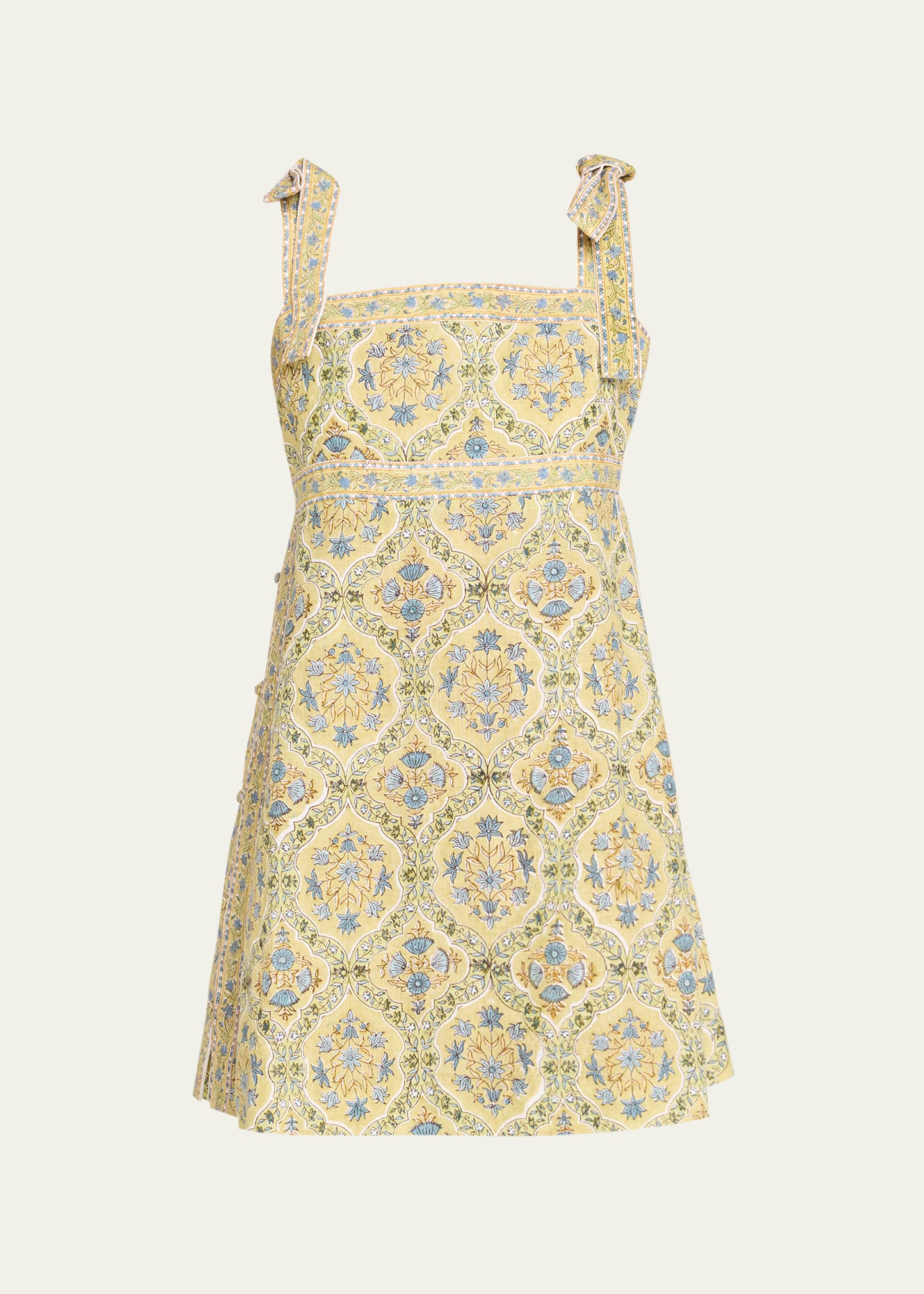 Hannah Artwear Niva Tie-shoulder Linen Mini Dress In Cadence