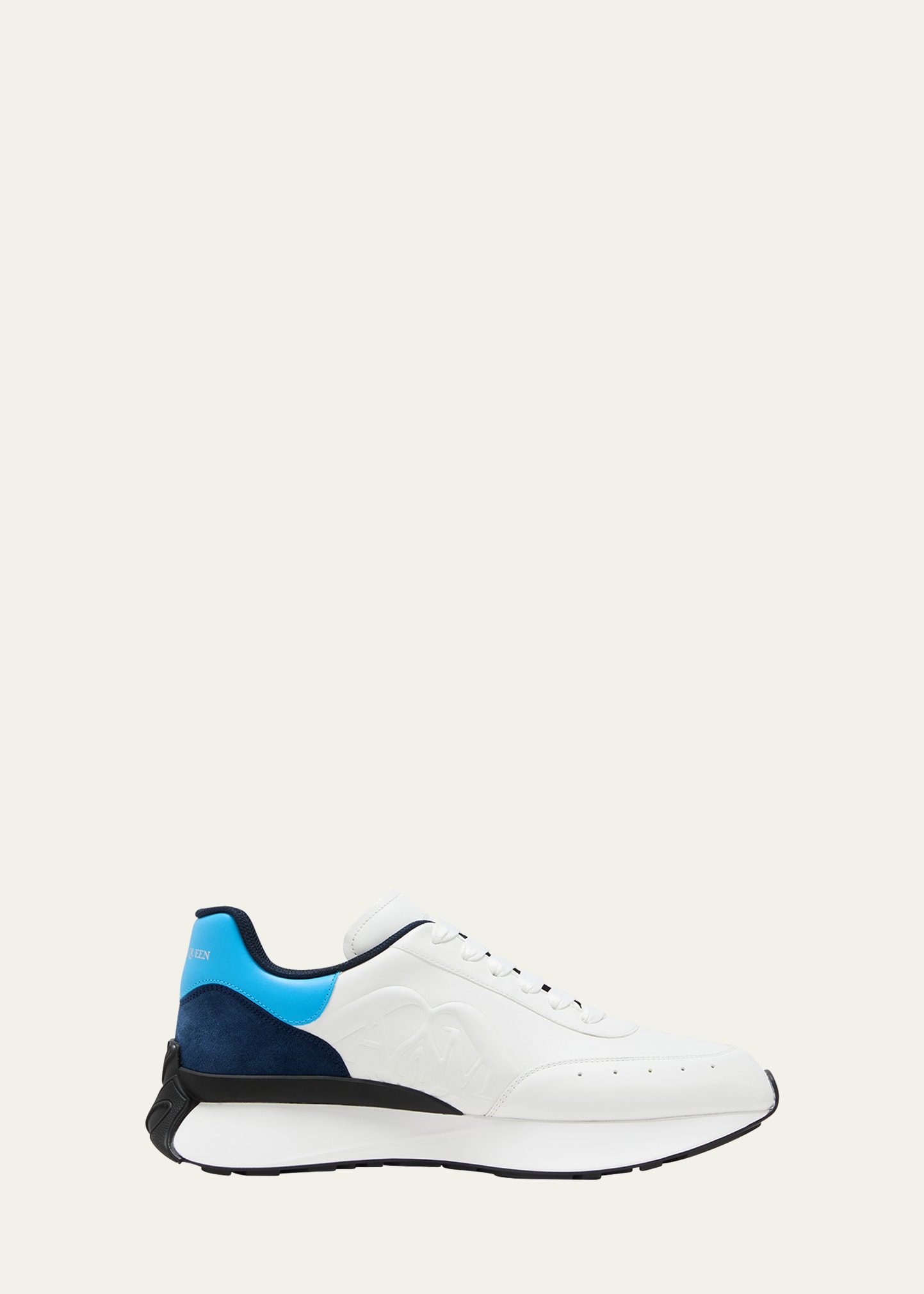 Shop Alexander Mcqueen Men's Sprint Runner Sneakers In White/blue
