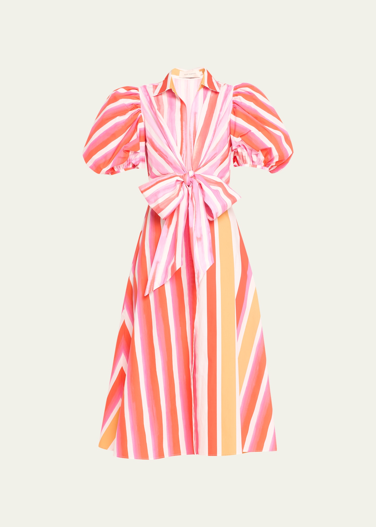 Shop Silvia Tcherassi Pavia Stripe Midi Dress In Rouge Orange Stri