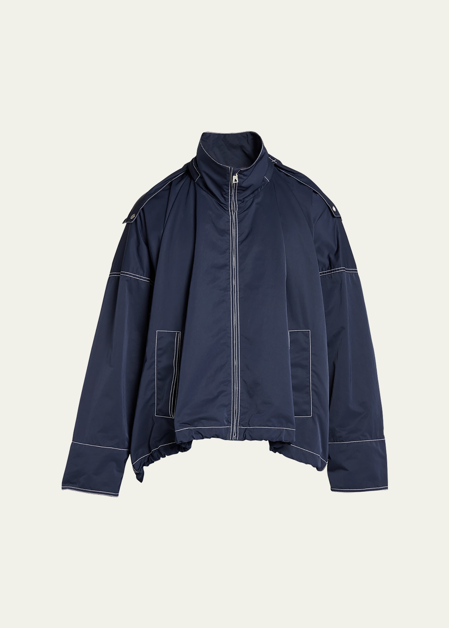 Shop Bottega Veneta Men's Tech Nylon Jacket In Blue