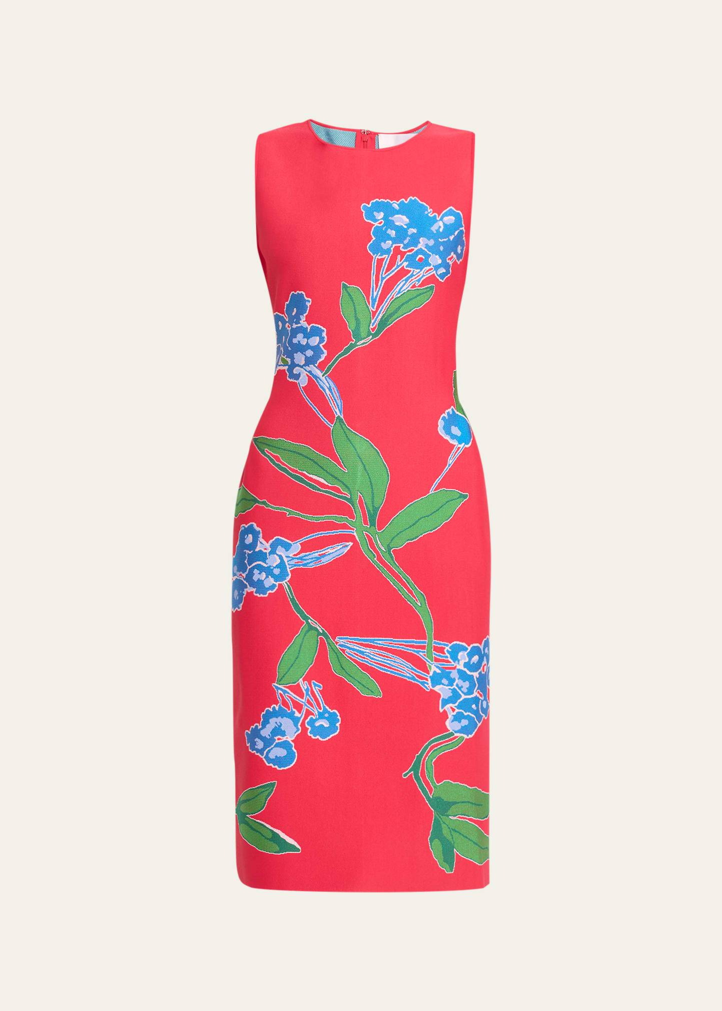 Floral Intarsia Knit Midi Dress