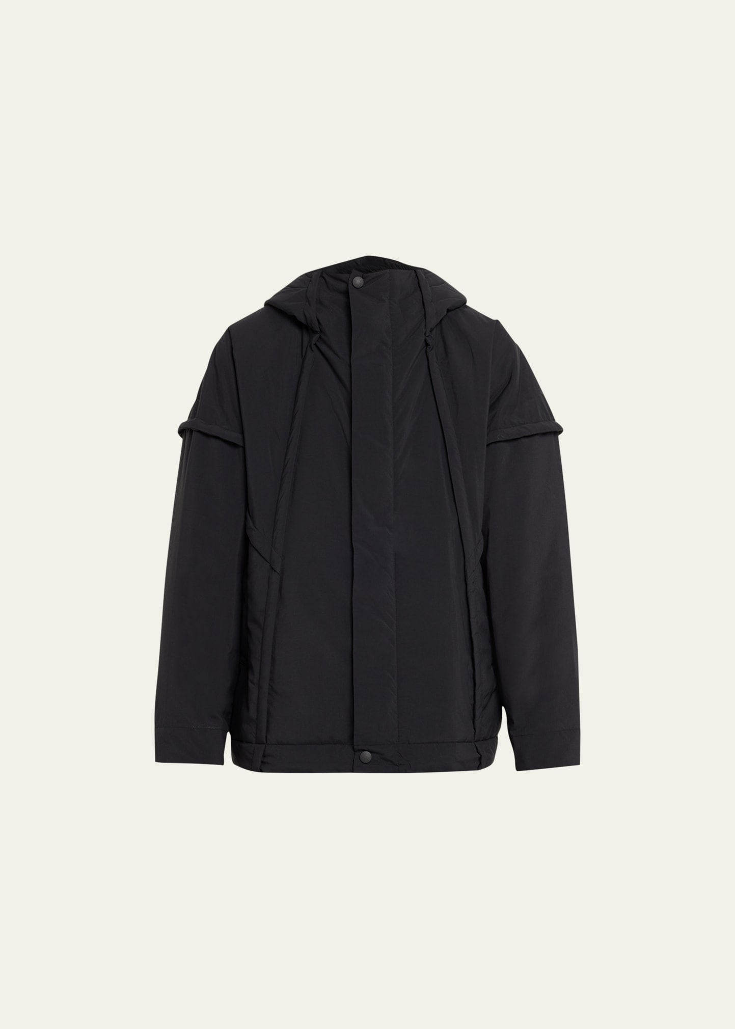 Issey Miyake Men's Frame Paneled Coat In Black