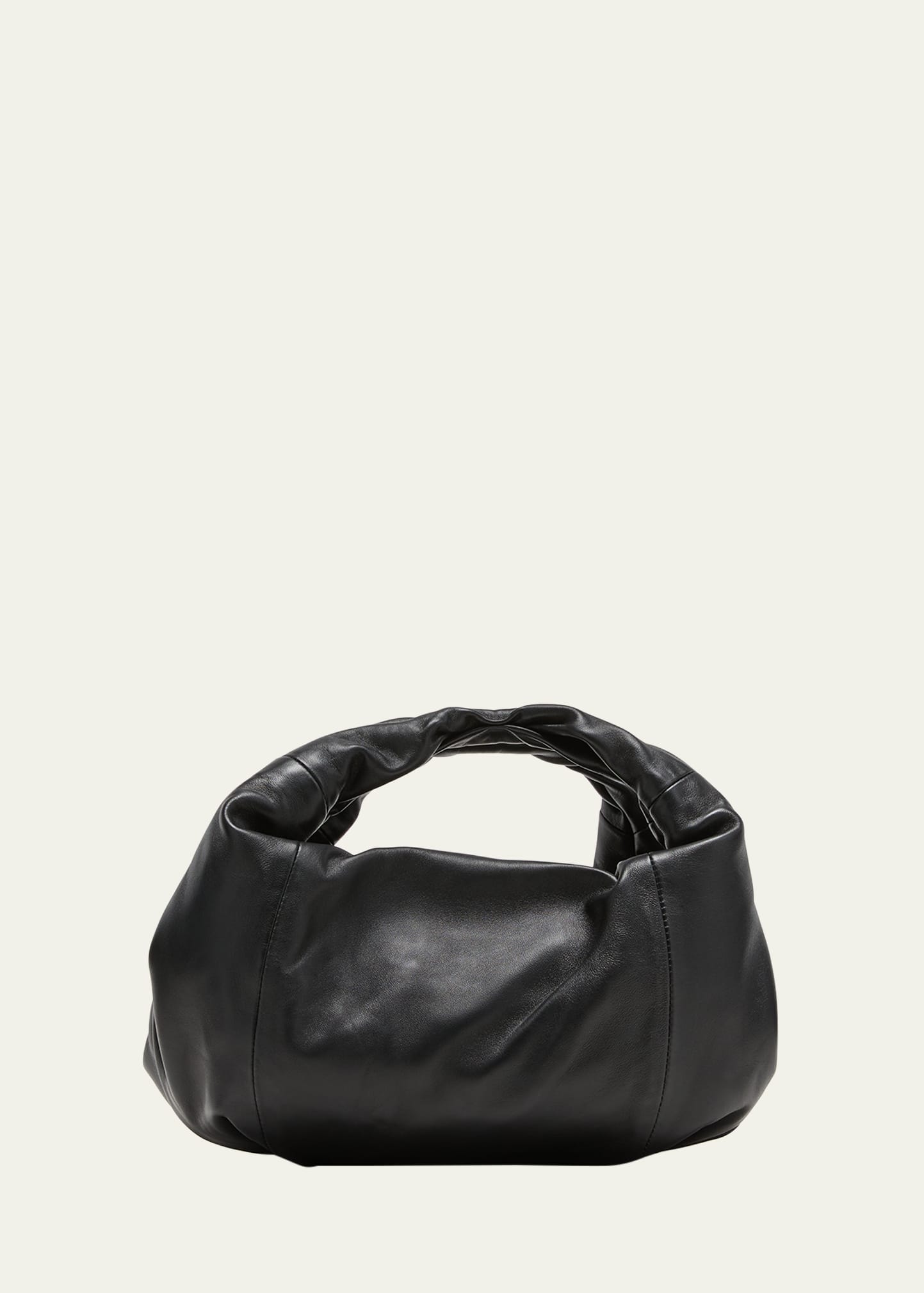Dries Van Noten Twister Leather Top-handle Bag In Black