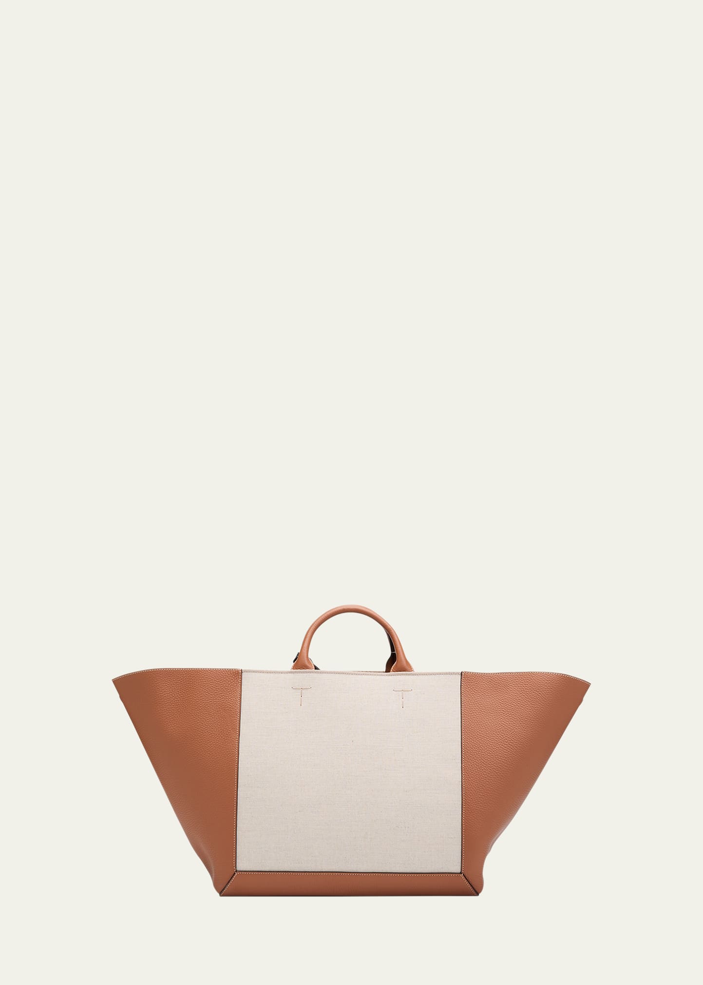 Tod's Grande Canvas Shopping Tote Bag In Mastice Kenia Ner