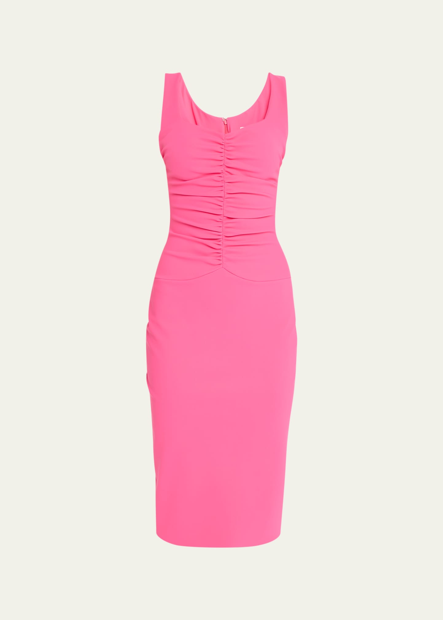 Shop Chiara Boni La Petite Robe Sonohra Sleeveless Ruched Sheath Dress In Spicy Pink