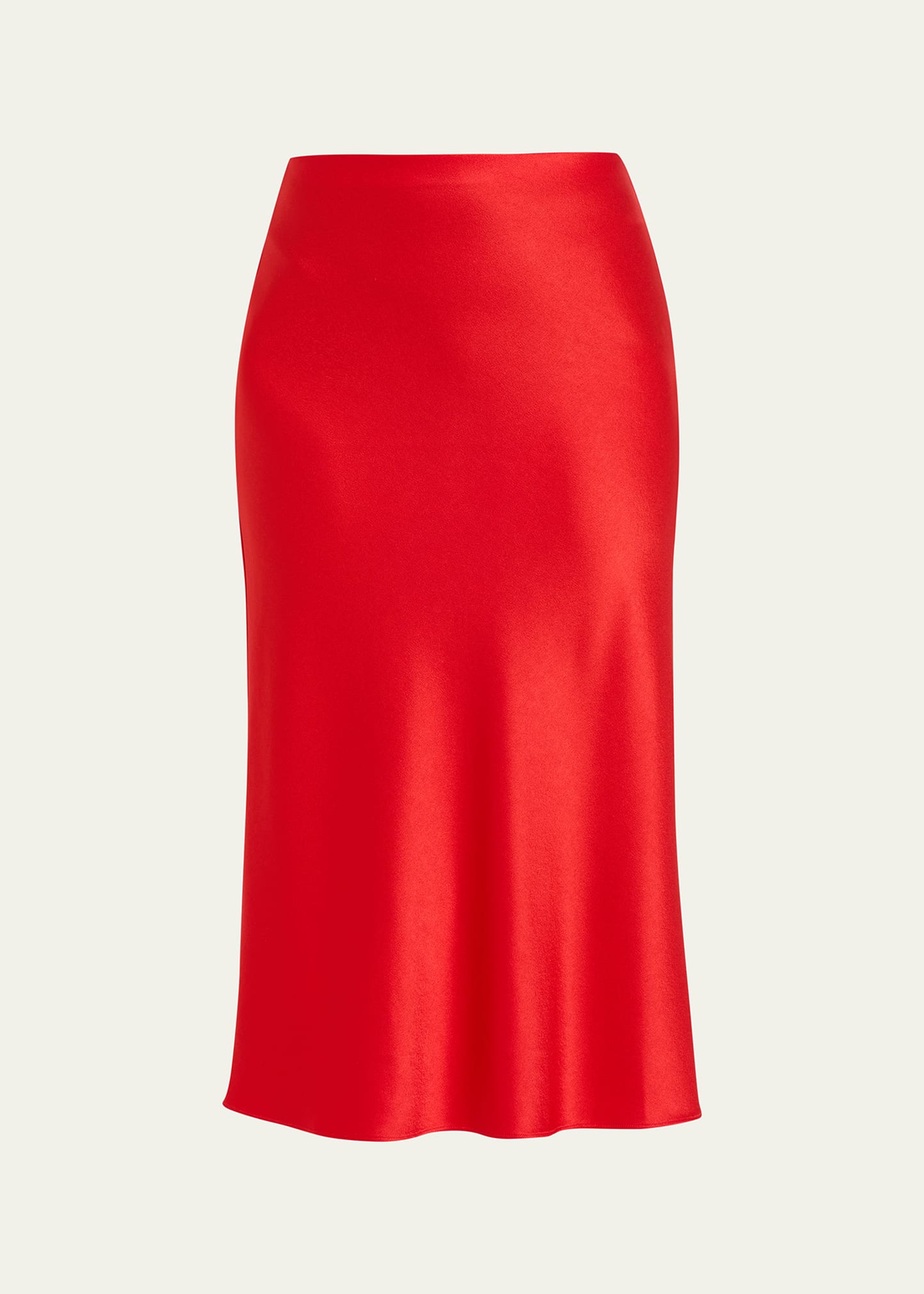 Shop Alice And Olivia Maeve Satin Slip Skirt In Red
