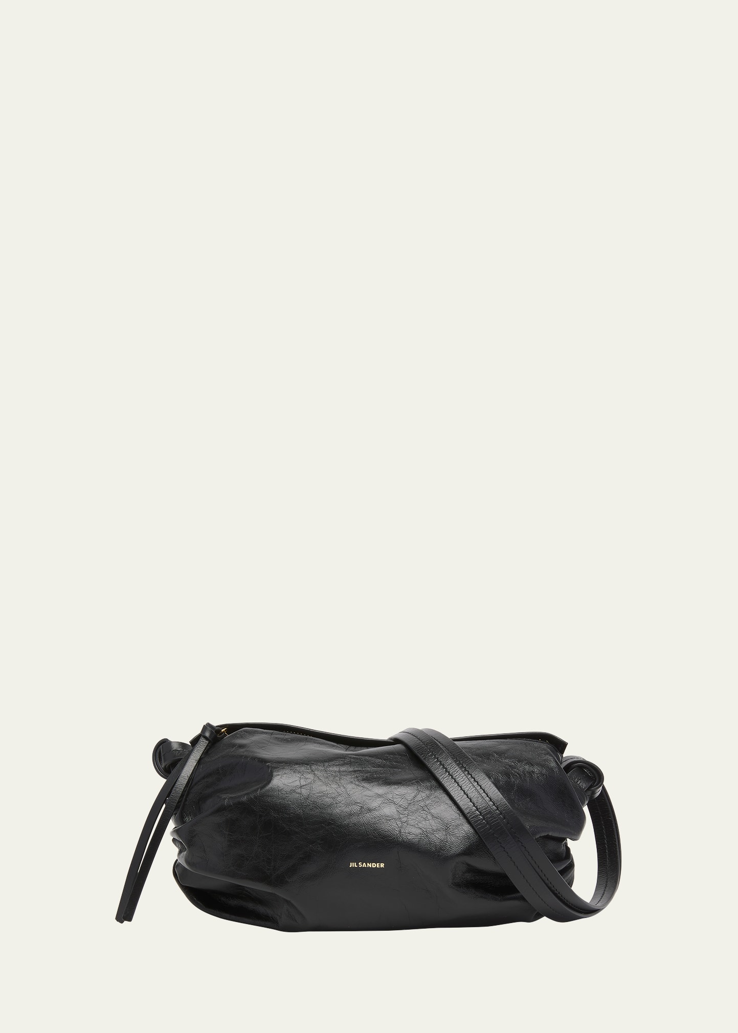Shop Jil Sander Cushion Small Calfskin Crossbody Bag In 001 Black