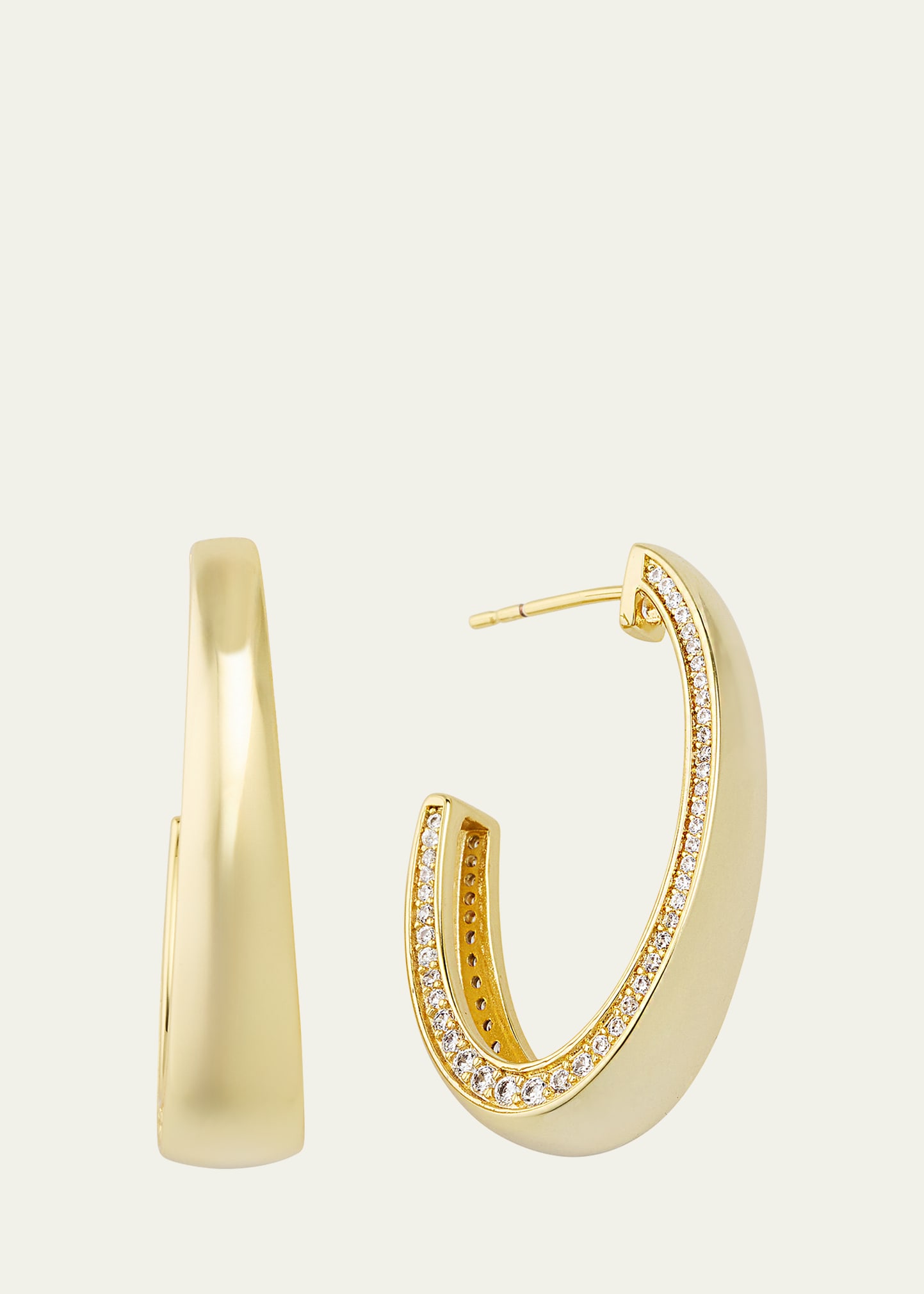 V.bellan Edie Gold-plated Hoop Earrings In Yg