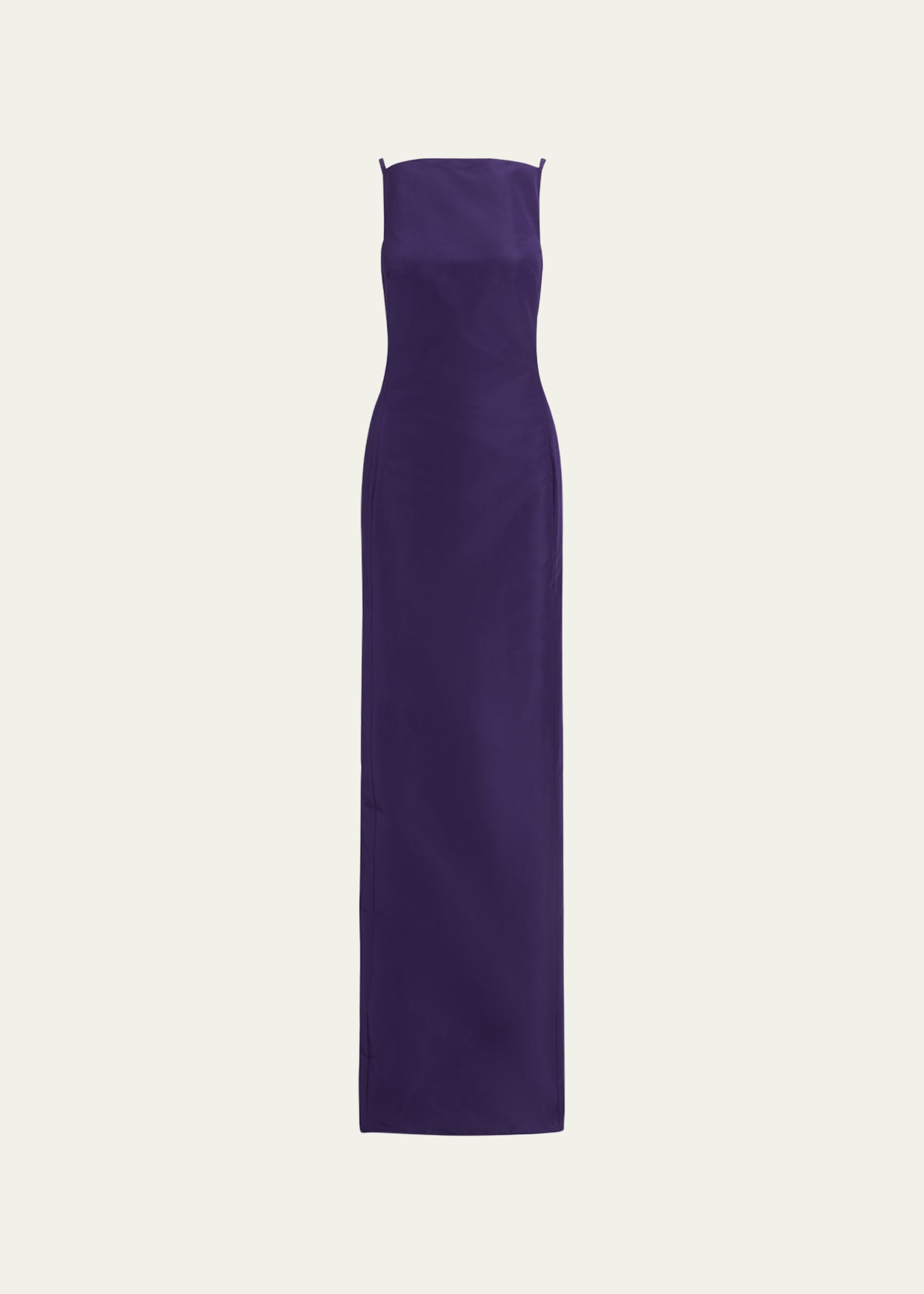 Krystina Straight-Neck Column Evening Dress