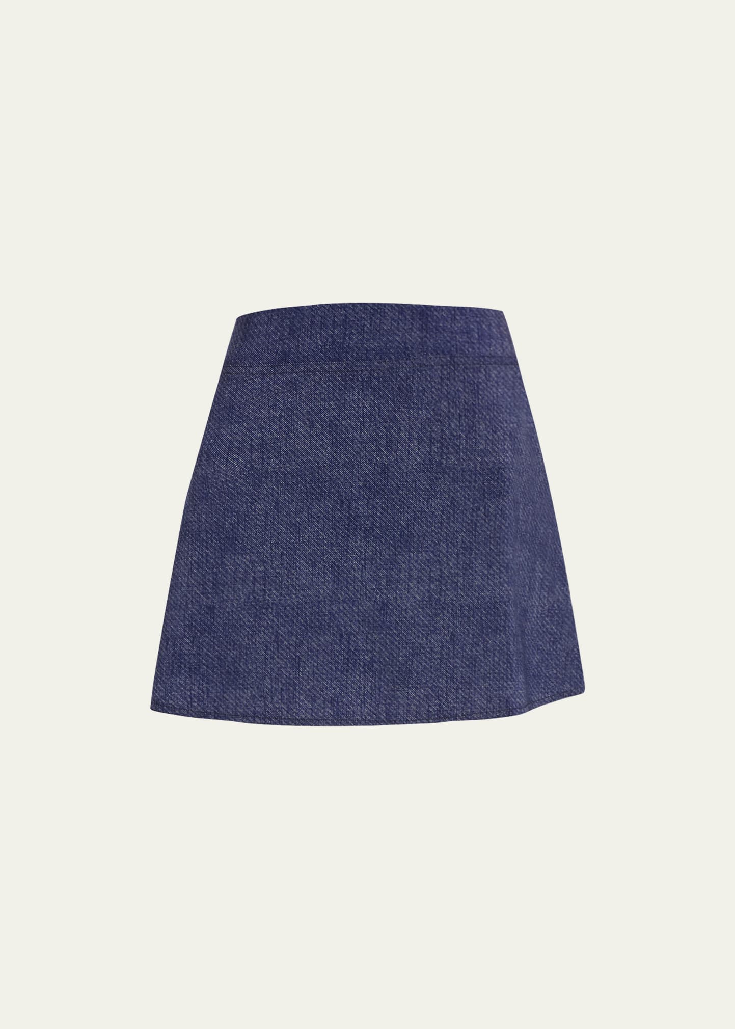 Shop Karla Colletto Nori A-line Denim Mini Skirt In Blue Denim