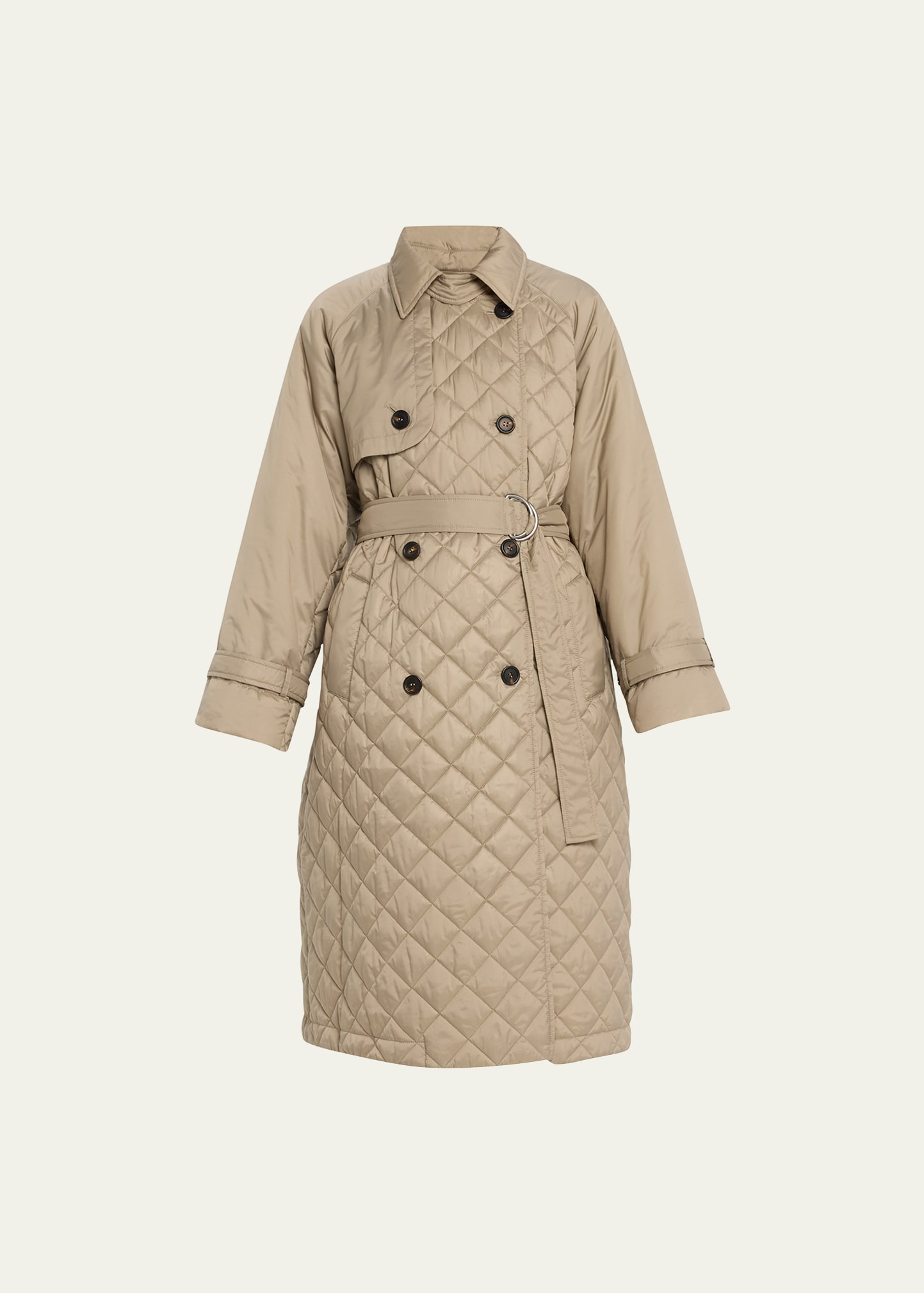 Quilted Water-Resistant Trench Coat