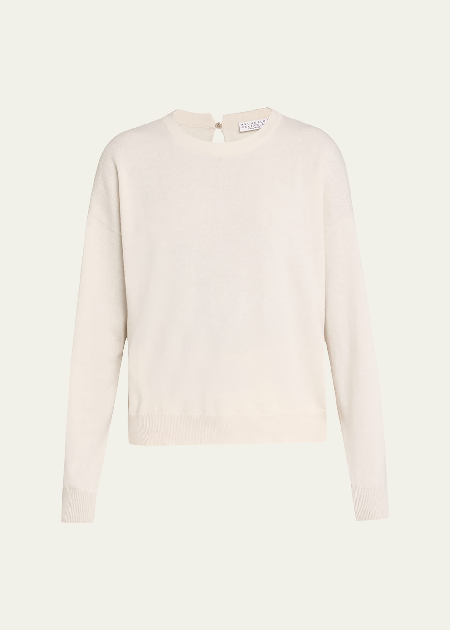 Shop Brunello Cucinelli Monili Cashmere Sweater In C9593 Grey Beige